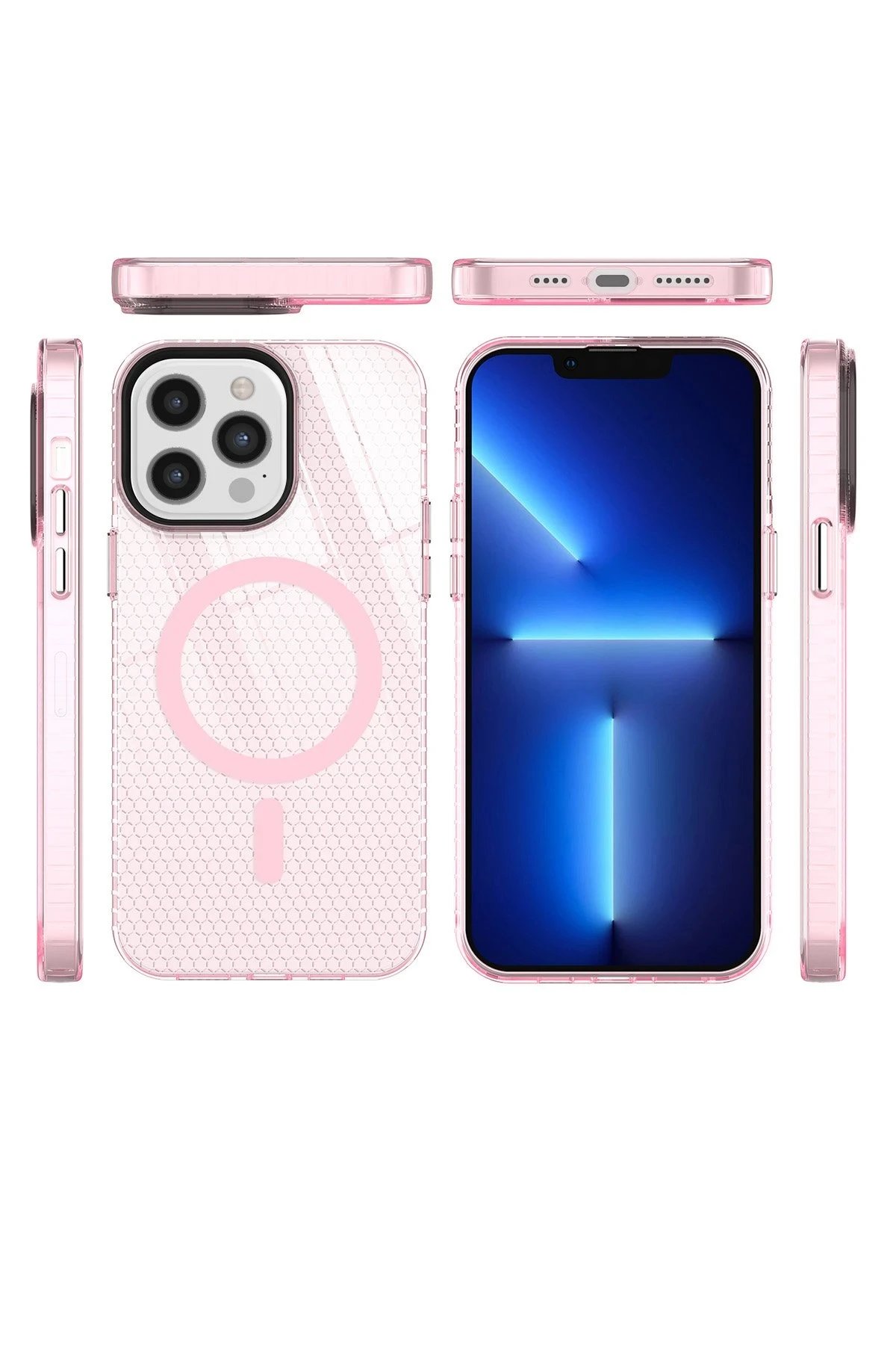 Newface iPhone 12 Pro Max Kılıf Beta Magneticsafe Silikon - Pembe