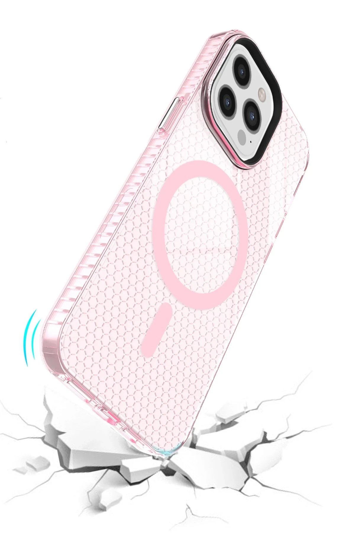 Newface iPhone 12 Pro Max Kılıf Beta Magneticsafe Silikon - Pembe