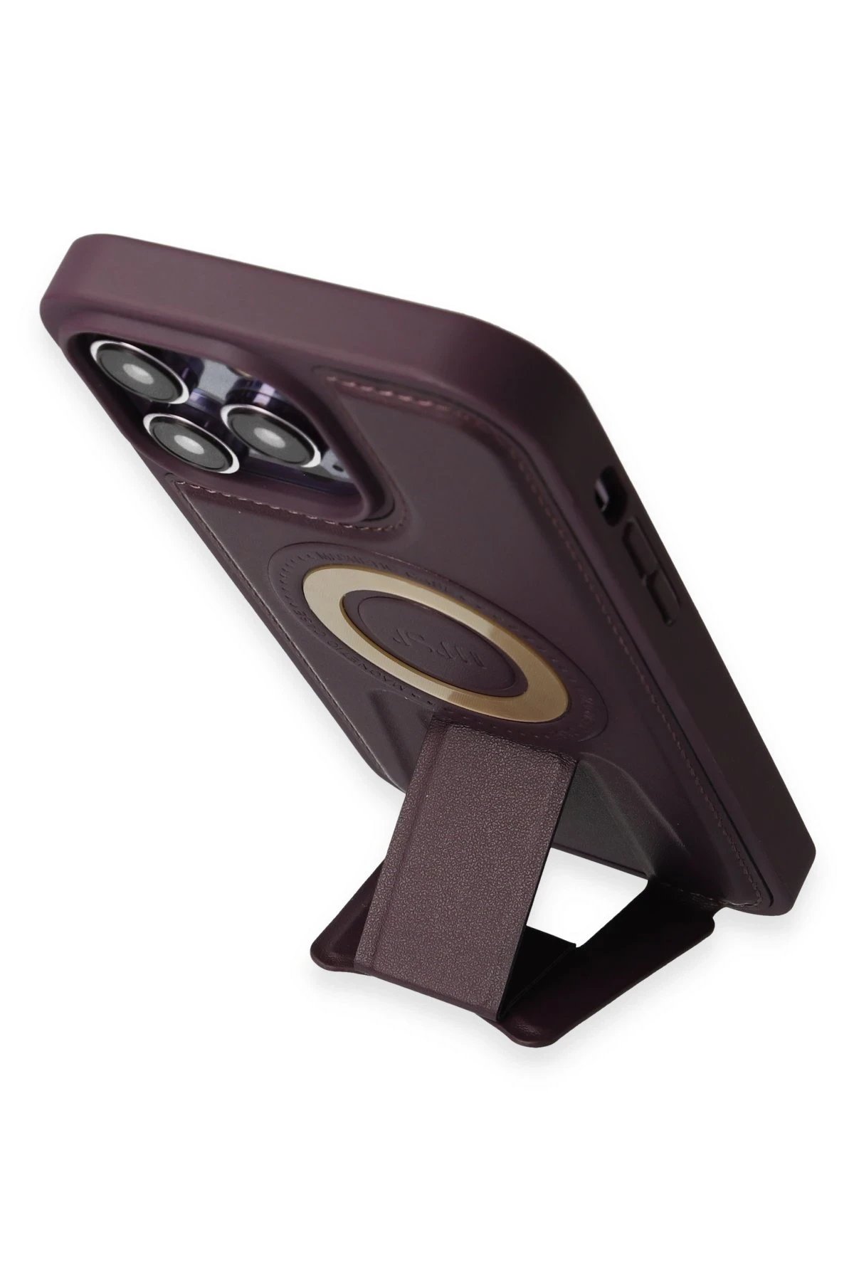 Newface iPhone 13 Pro Max Kılıf Merkür Magneticsafe Standlı Kapak - Derin Mor