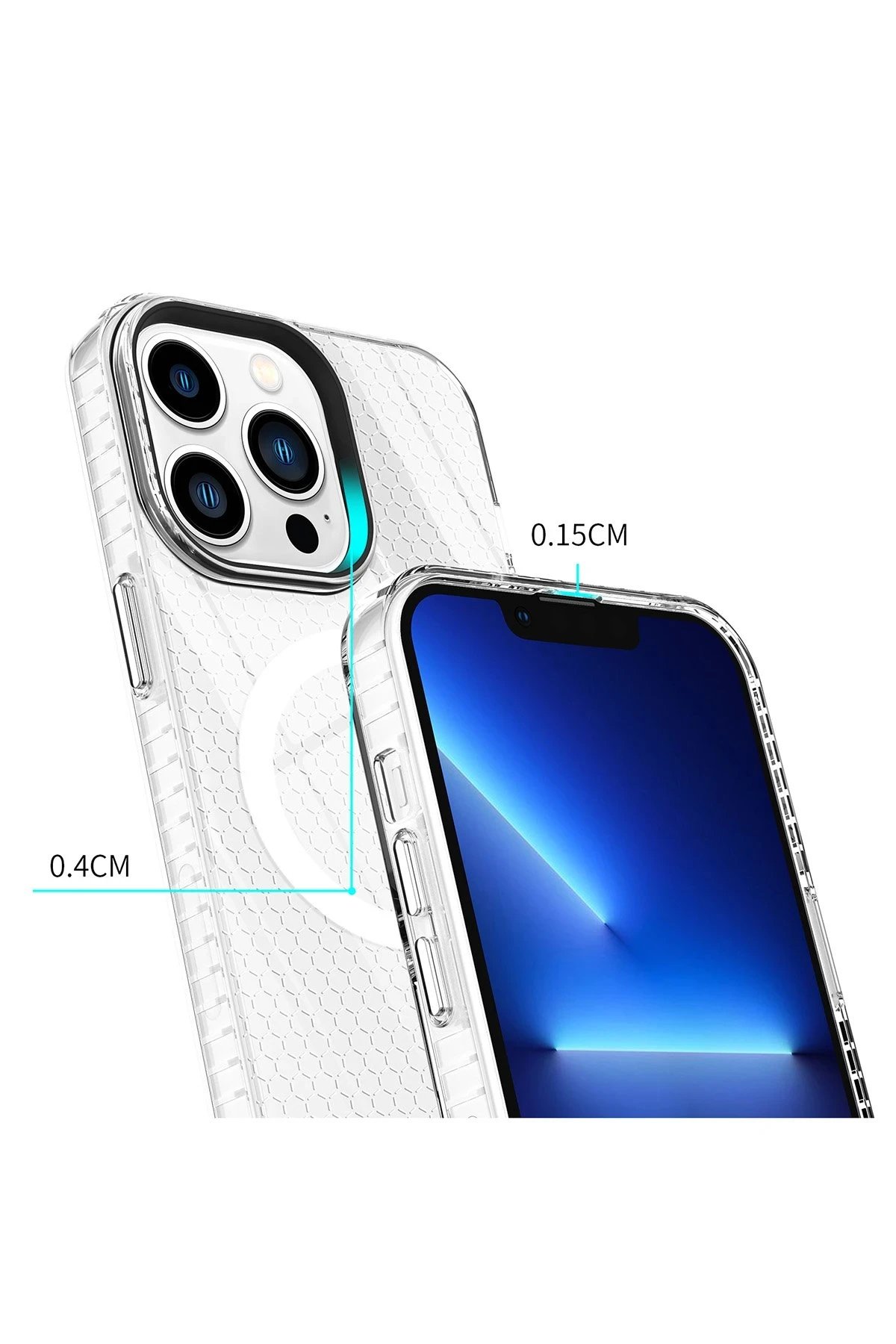 Newface iPhone 13 Pro Max Kılıf Beta Magneticsafe Silikon - Şeffaf