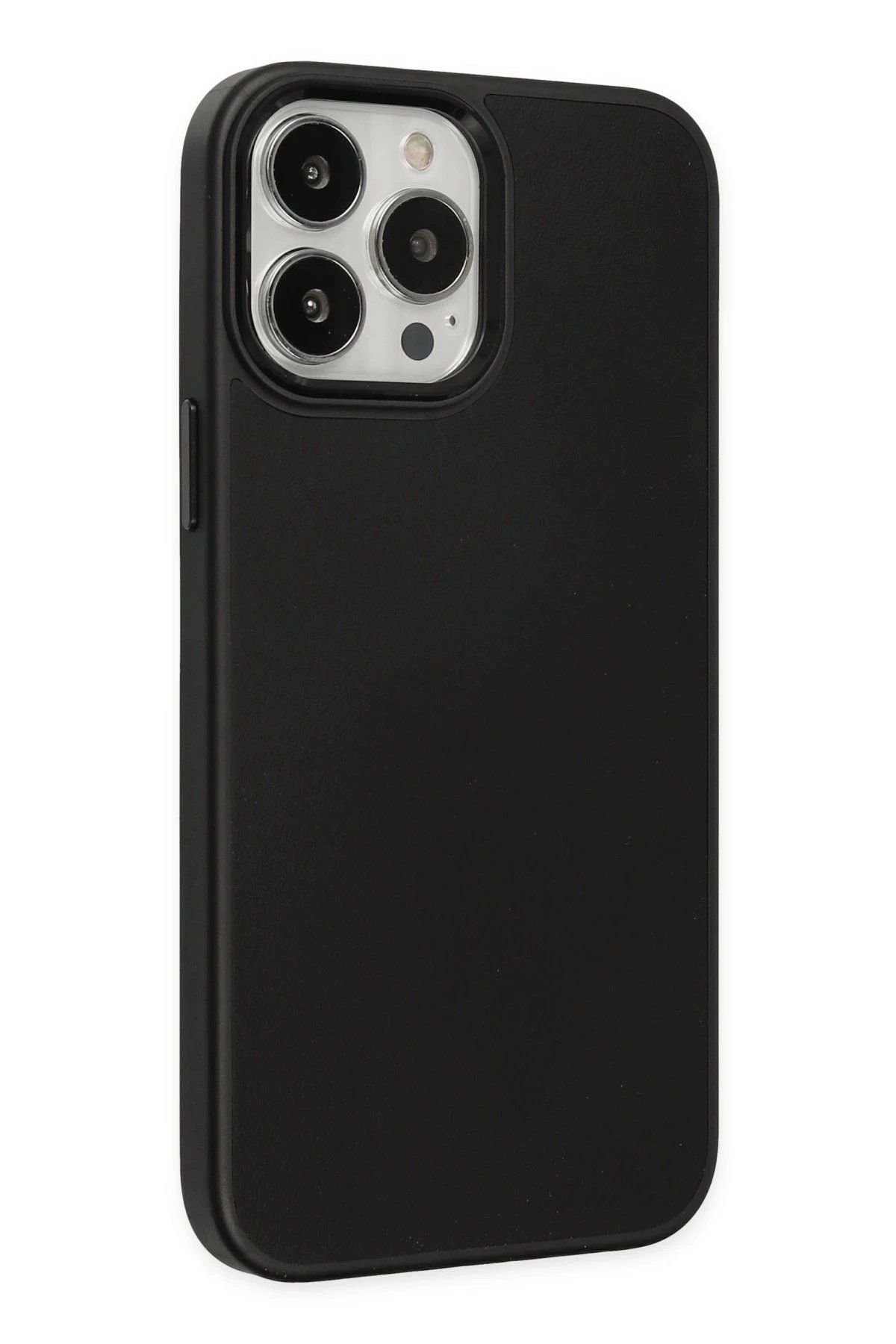 Newface iPhone 13 Pro Kılıf Asya Deri Silikon - Siyah