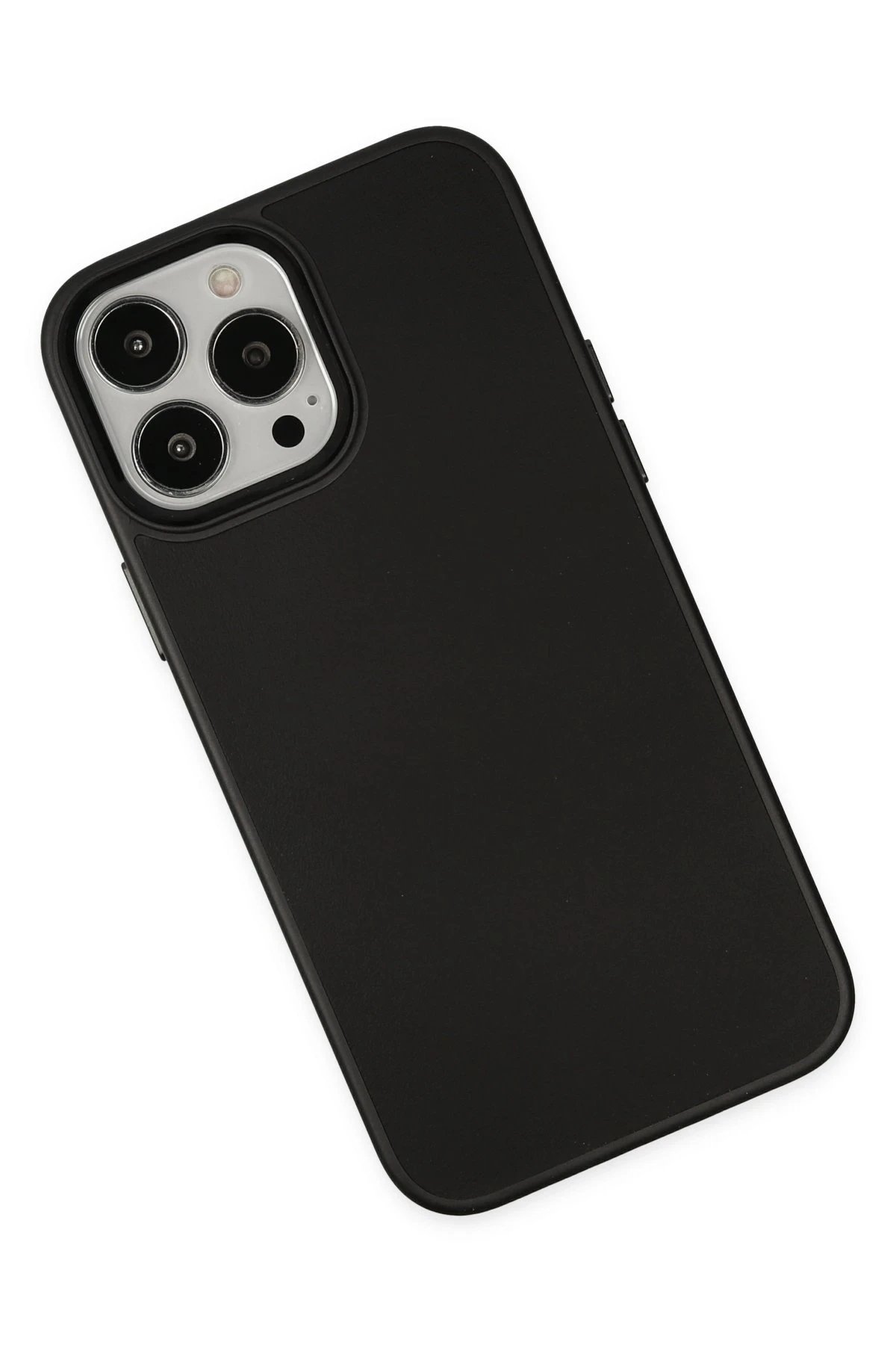 Newface iPhone 13 Pro Kılıf Asya Deri Silikon - Siyah