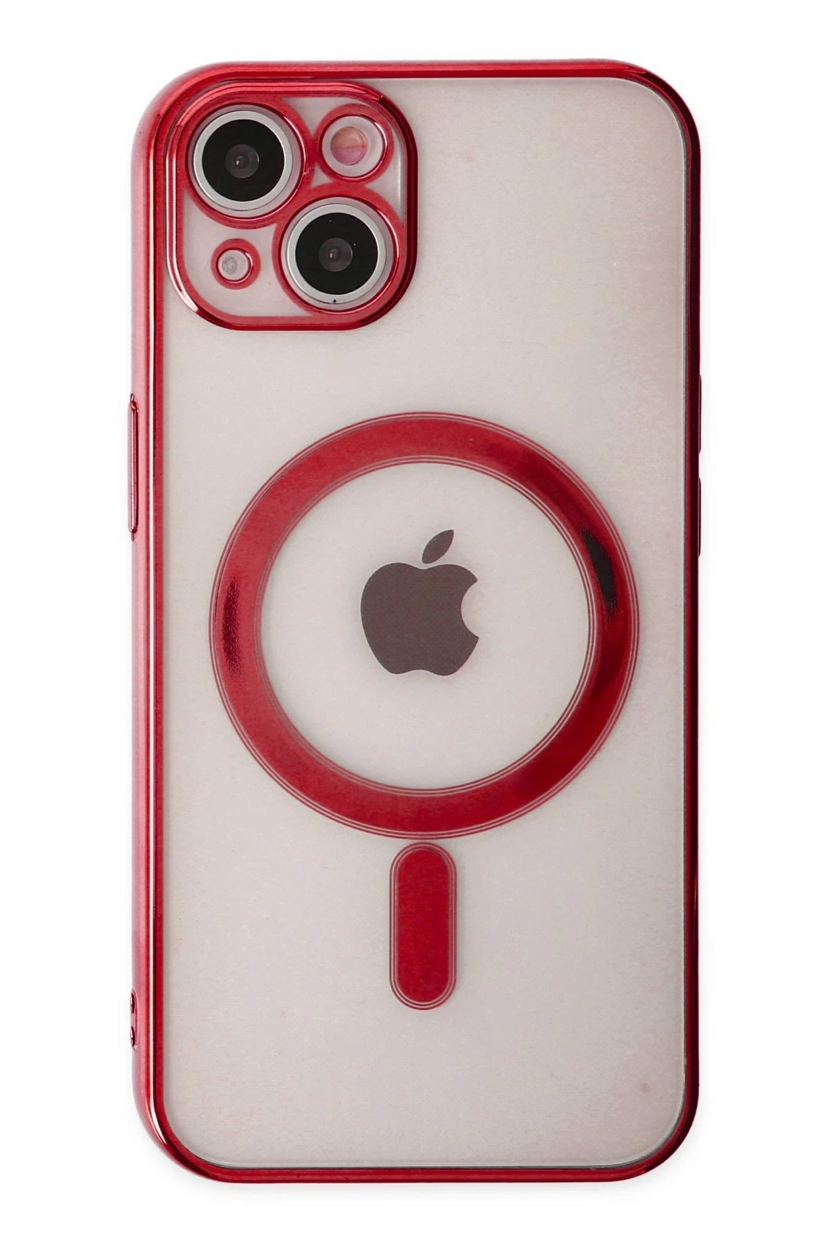 Newface iPhone 14 Plus Kılıf Magneticsafe Lazer Silikon - Kırmızı