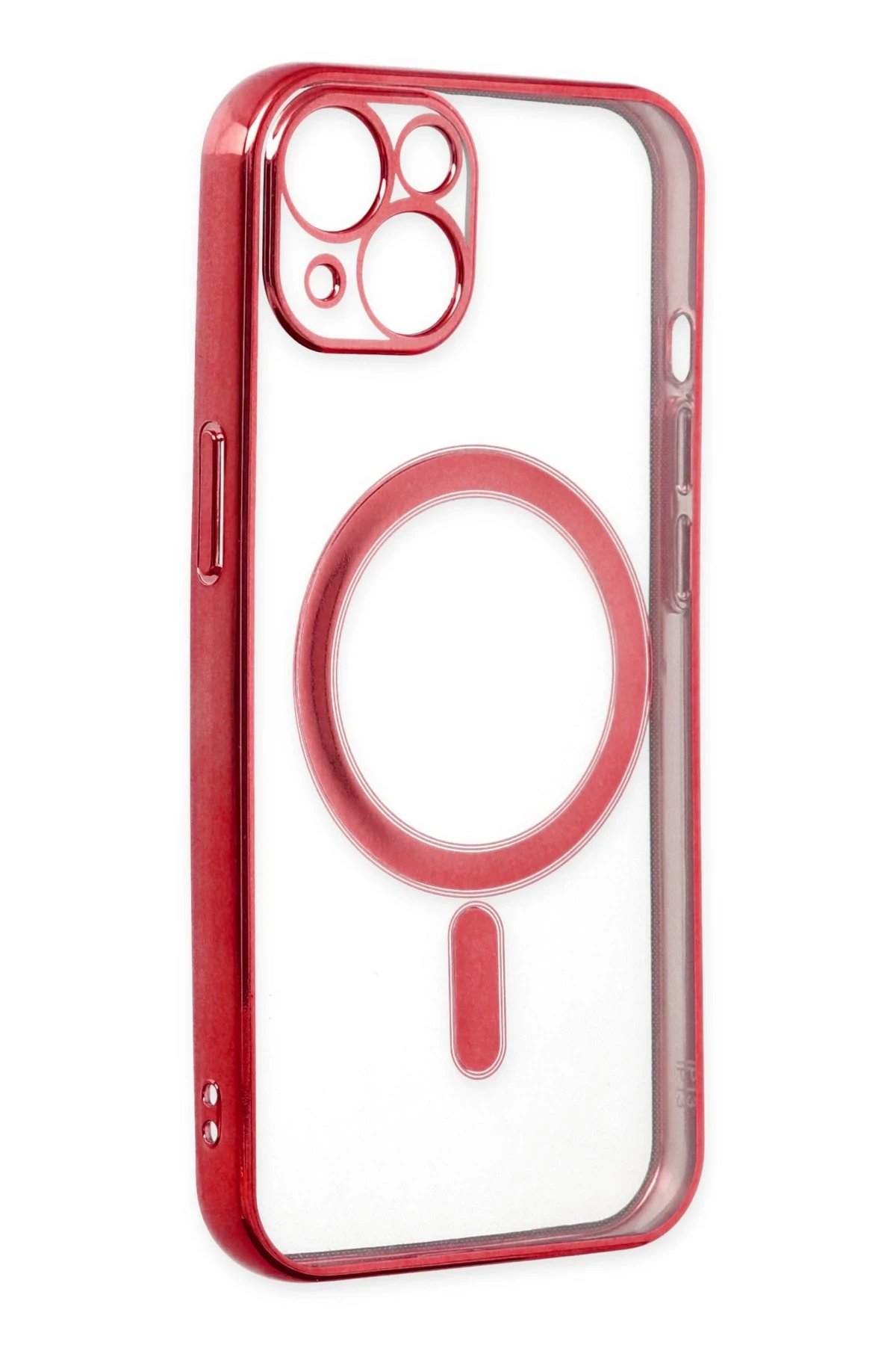 Newface iPhone 14 Plus Kılıf Magneticsafe Lazer Silikon - Kırmızı