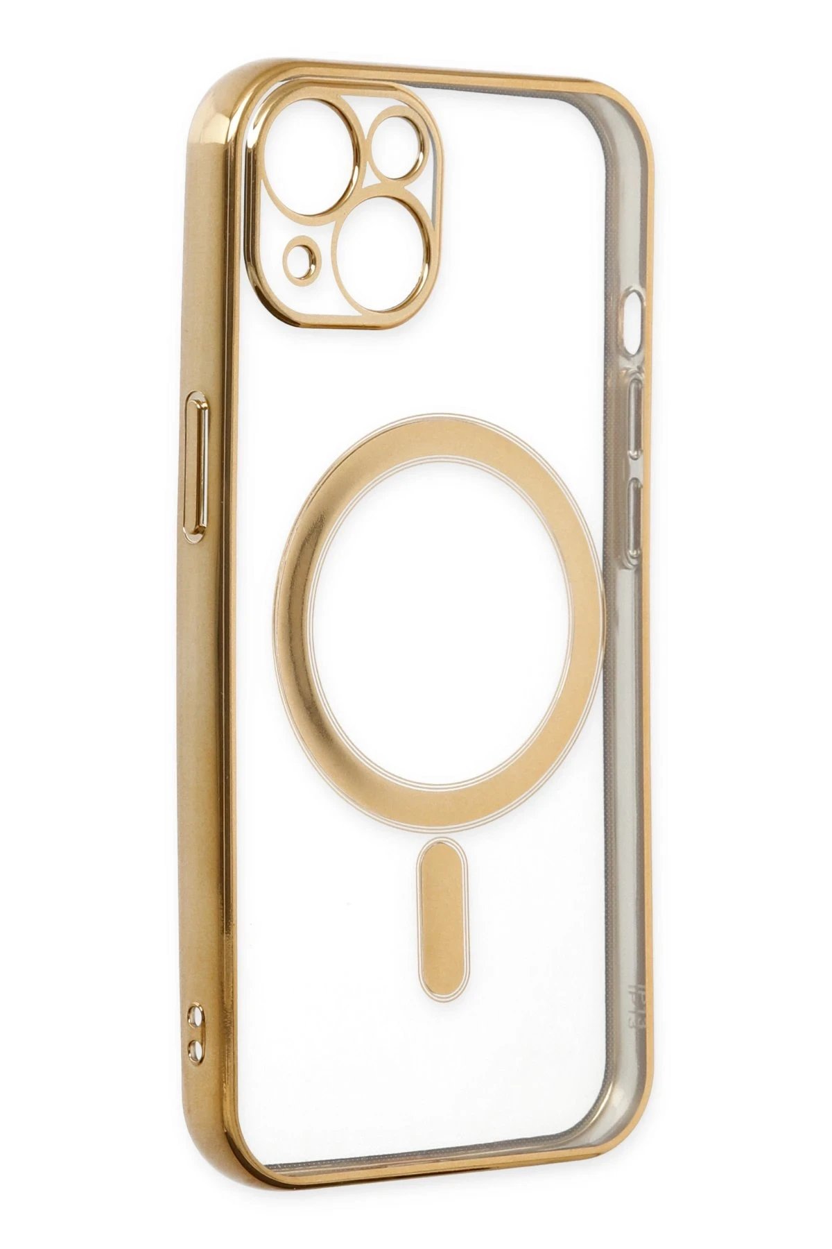 Newface iPhone 14 Plus Kılıf Magneticsafe Lazer Silikon - Gold