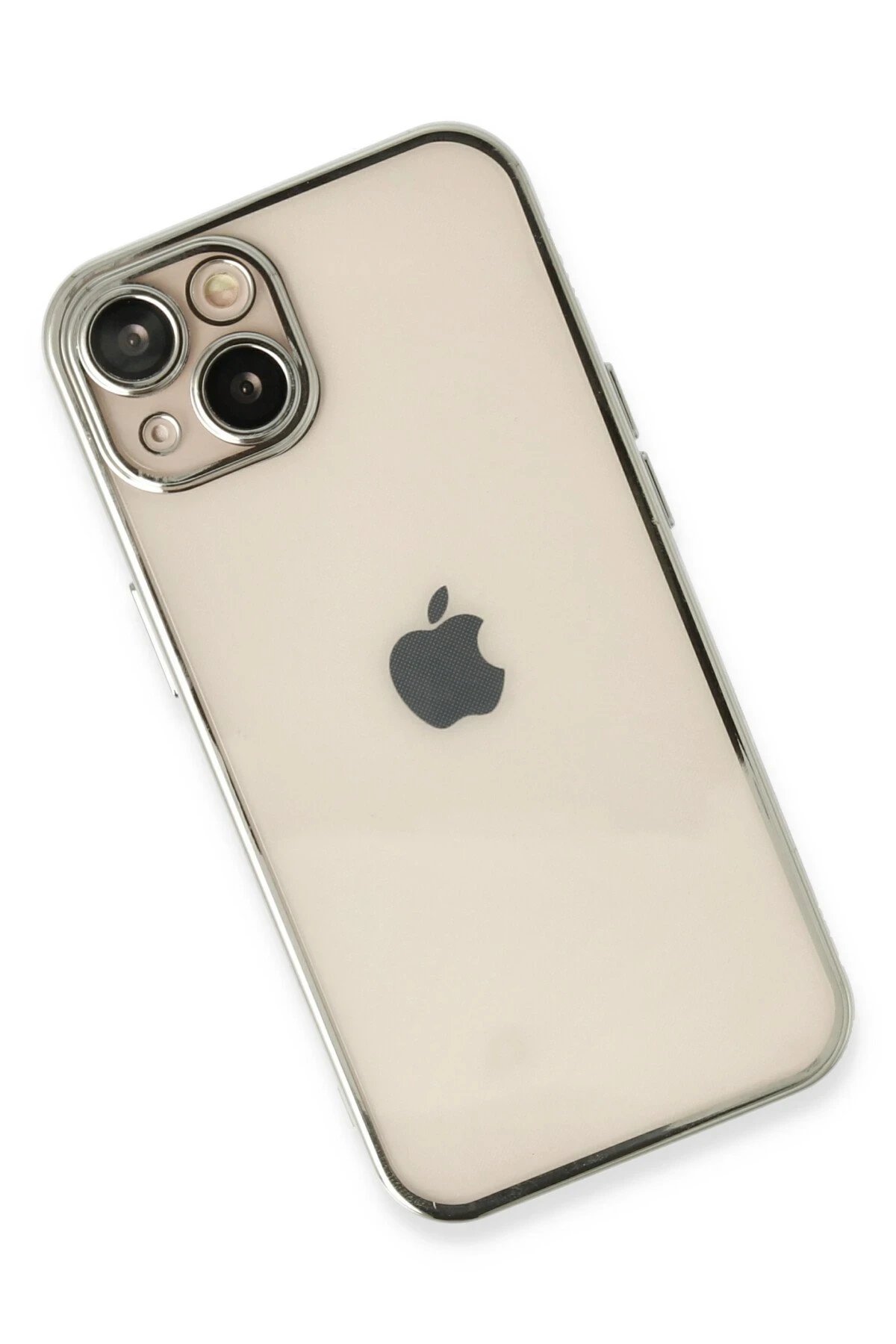 Newface iPhone 14 Plus Kılıf Razer Lensli Silikon - Gümüş