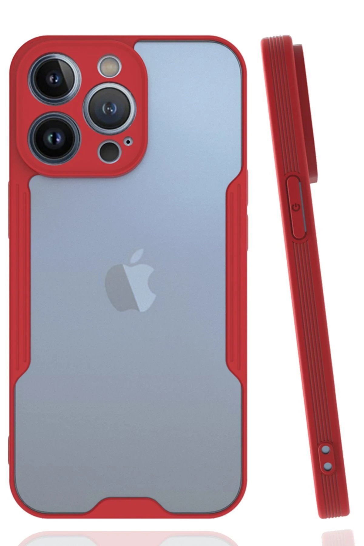 Newface iPhone 14 Pro Max Kılıf Platin Silikon - Kırmızı