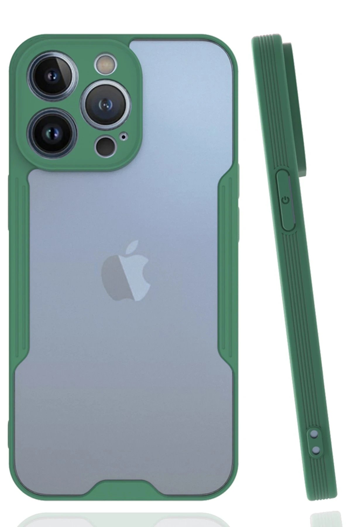 Newface iPhone 14 Pro Max Kılıf Platin Silikon - Yeşil