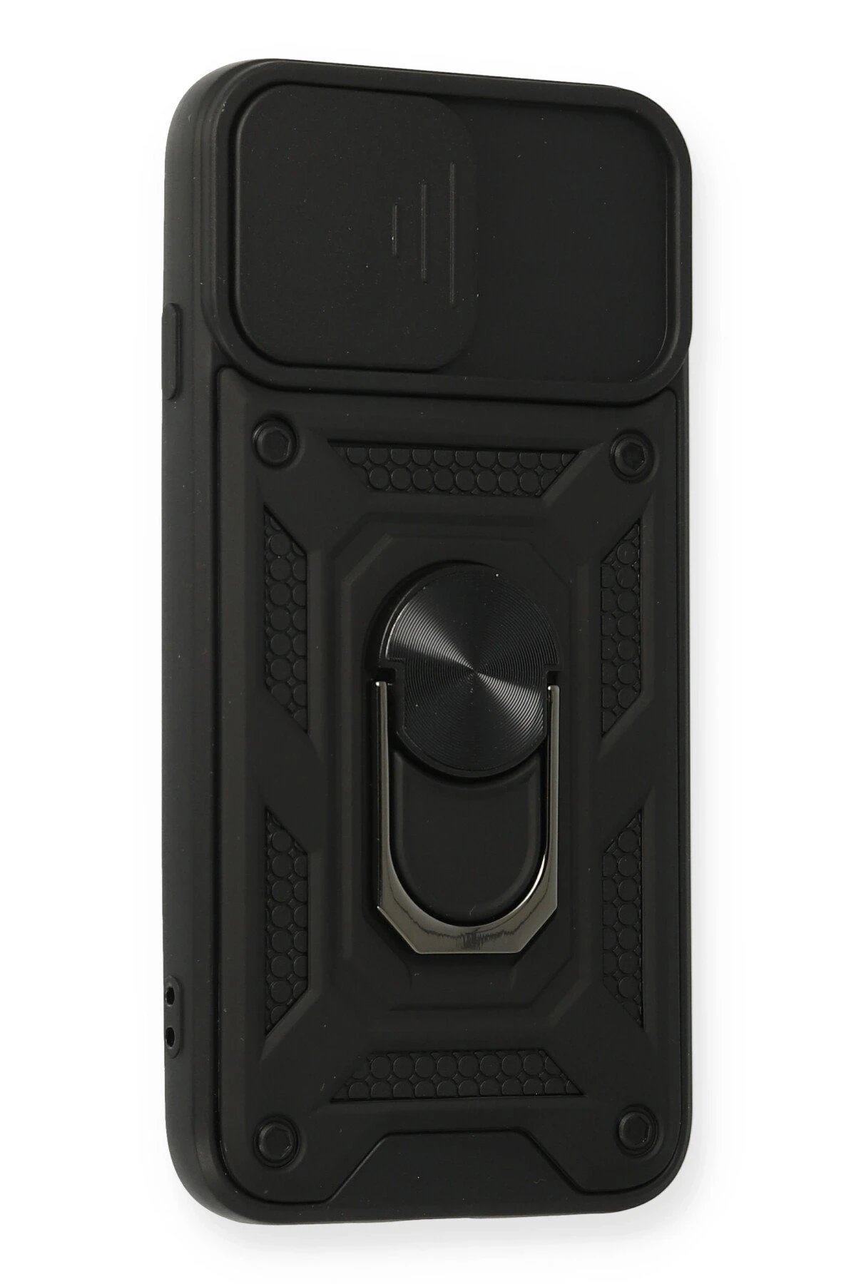 Newface iPhone 6 Kılıf Pars Lens Yüzüklü Silikon - Siyah