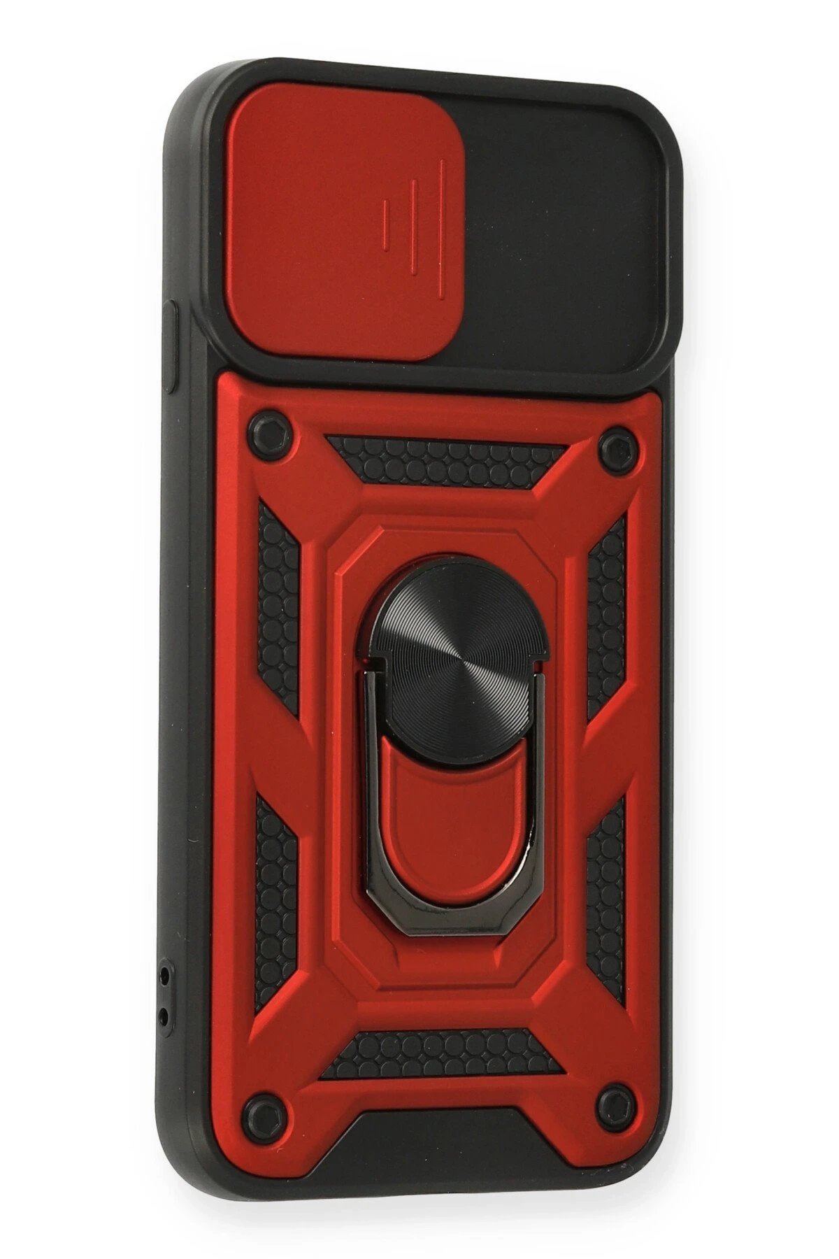 Newface iPhone 7 Kılıf Pars Lens Yüzüklü Silikon - Kırmızı