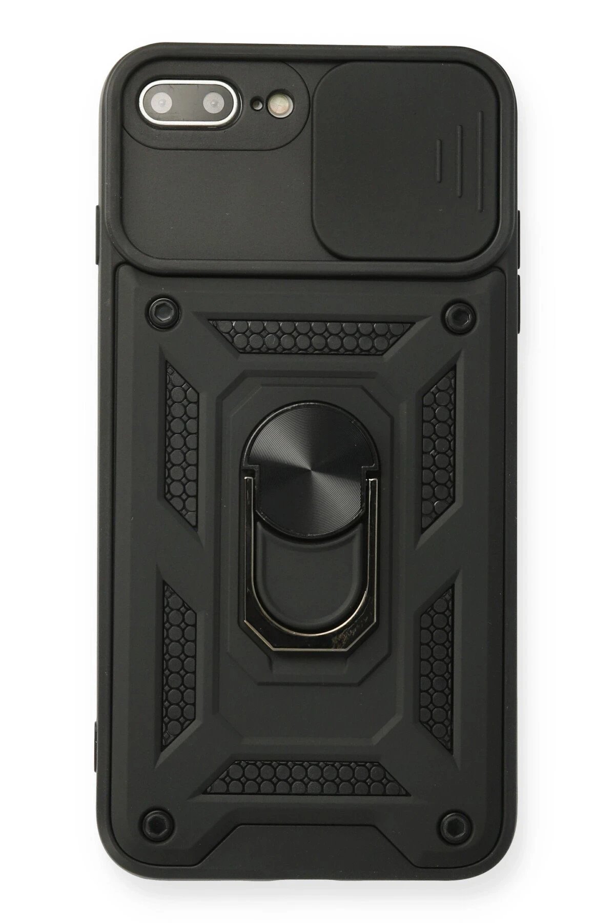 Newface iPhone 7 Plus Kılıf Pars Lens Yüzüklü Silikon - Siyah