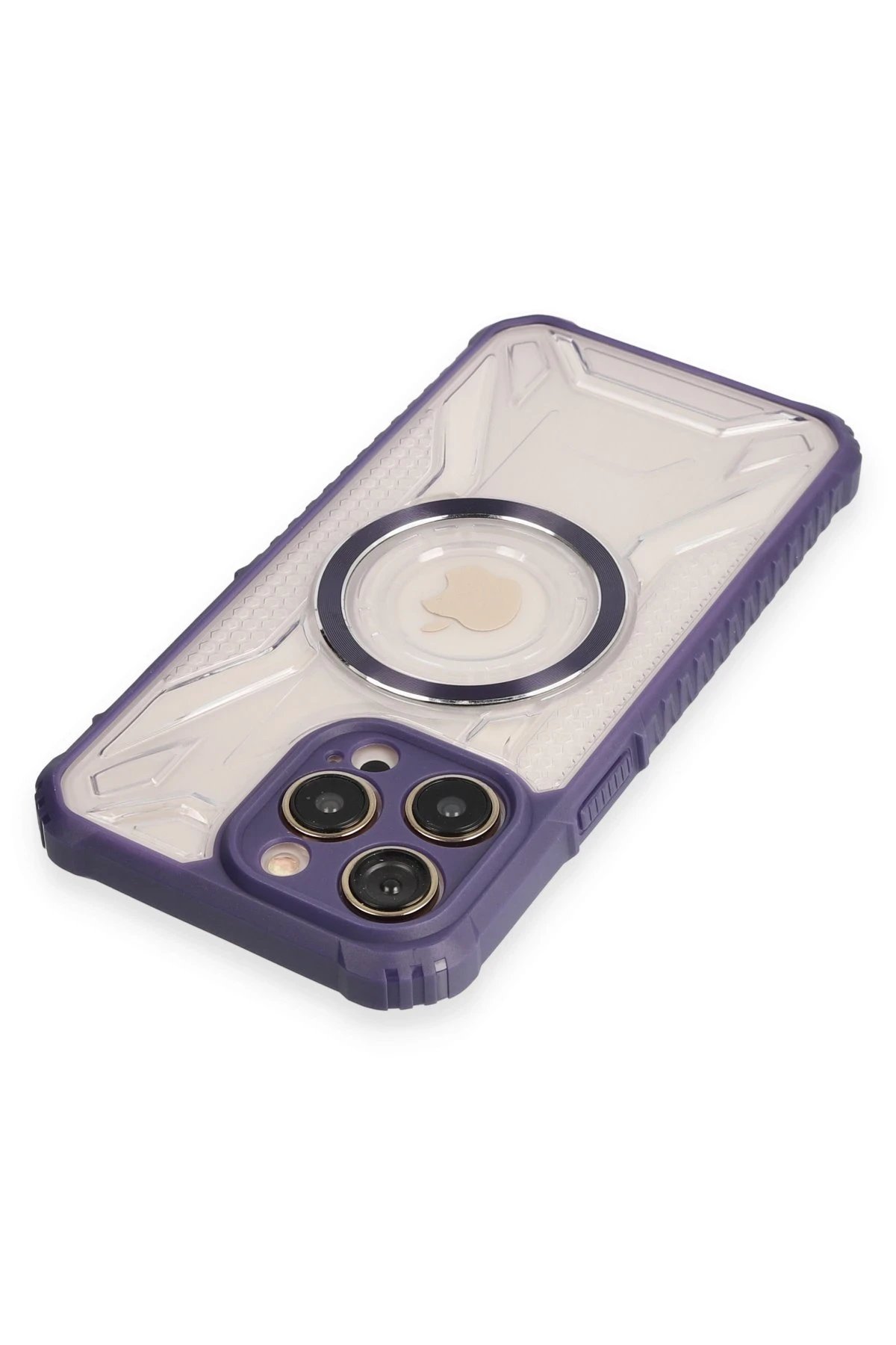 Newface iPhone 12 Pro Max Kılıf Prag Magneticsafe Kapak - Derin Mor