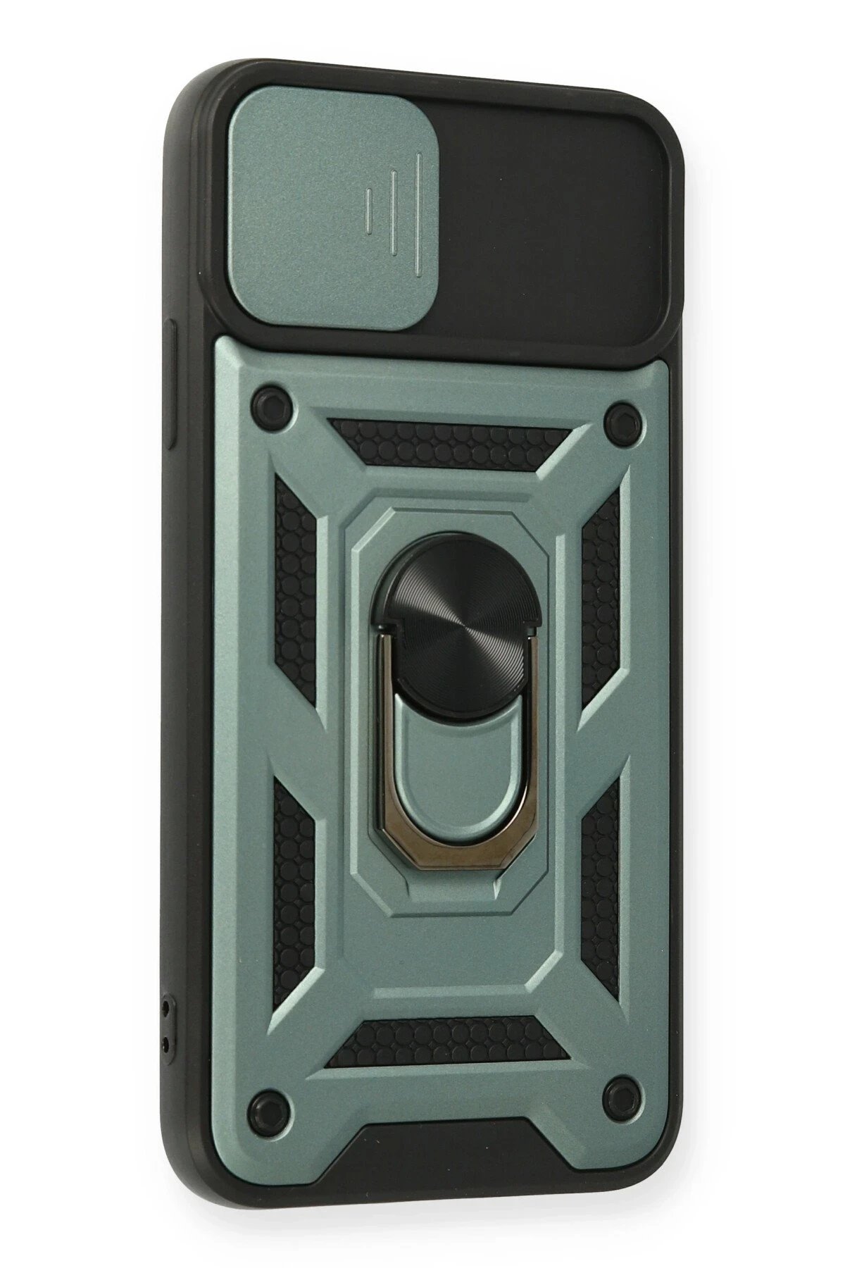 Newface iPhone 11 Pro Kılıf Pars Lens Yüzüklü Silikon - Yeşil