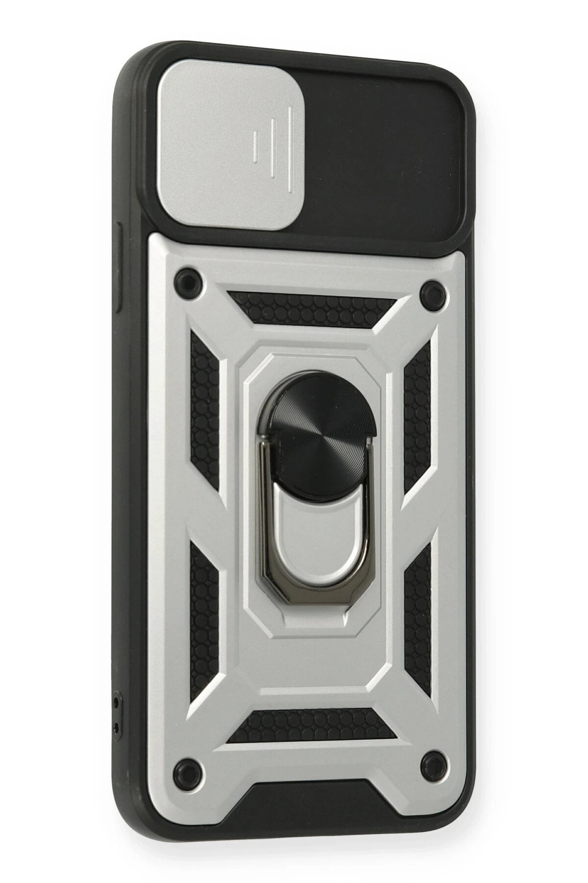 Newface iPhone 11 Pro Kılıf Pars Lens Yüzüklü Silikon - Gümüş