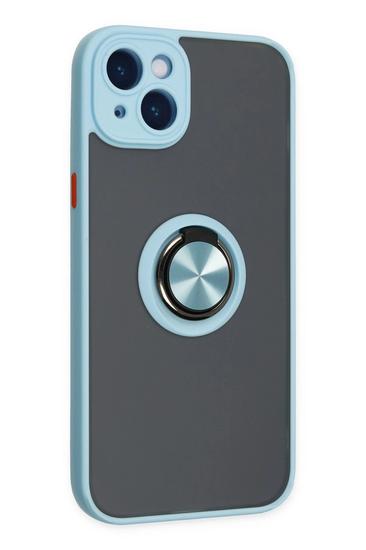 Newface iPhone 14 Kılıf Montreal Yüzüklü Silikon Kapak - Buz Mavi