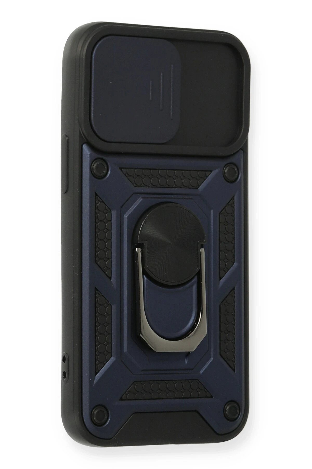 Newface iPhone 12 Kılıf Pars Lens Yüzüklü Silikon - Lacivert