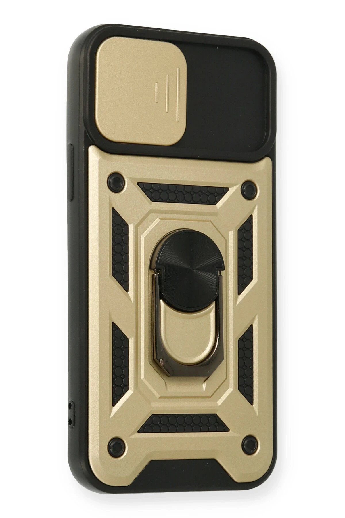 Newface iPhone 12 Pro Kılıf Pars Lens Yüzüklü Silikon - Gold