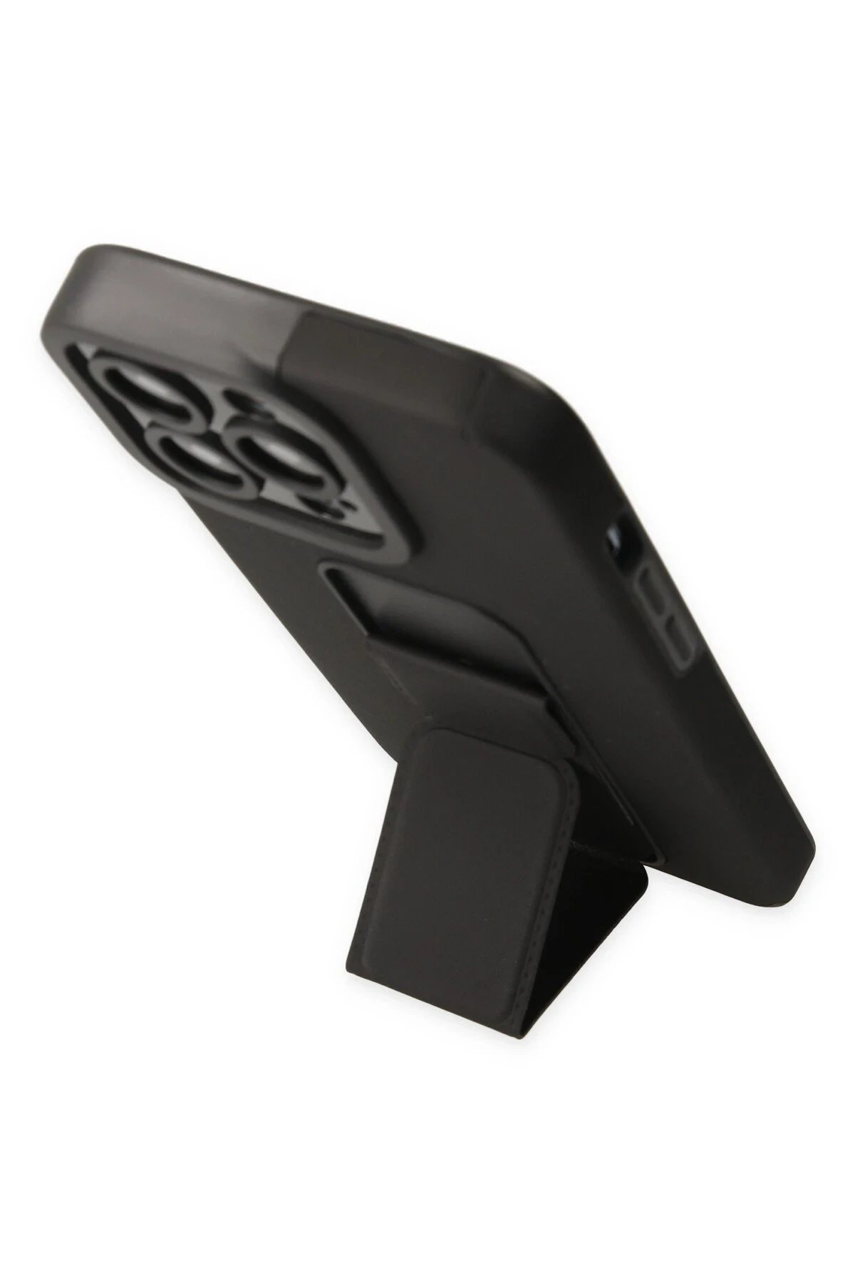 Newface iPhone 14 Pro Kılıf Mega Standlı Silikon - Siyah