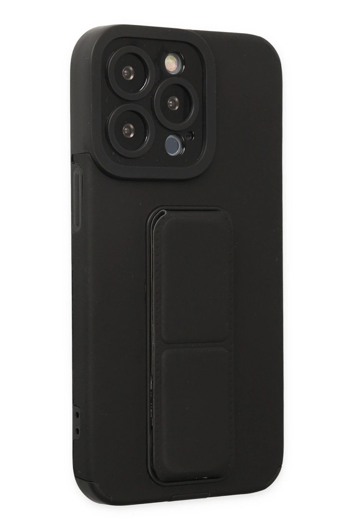 Newface iPhone 14 Pro Kılıf Mega Standlı Silikon - Siyah