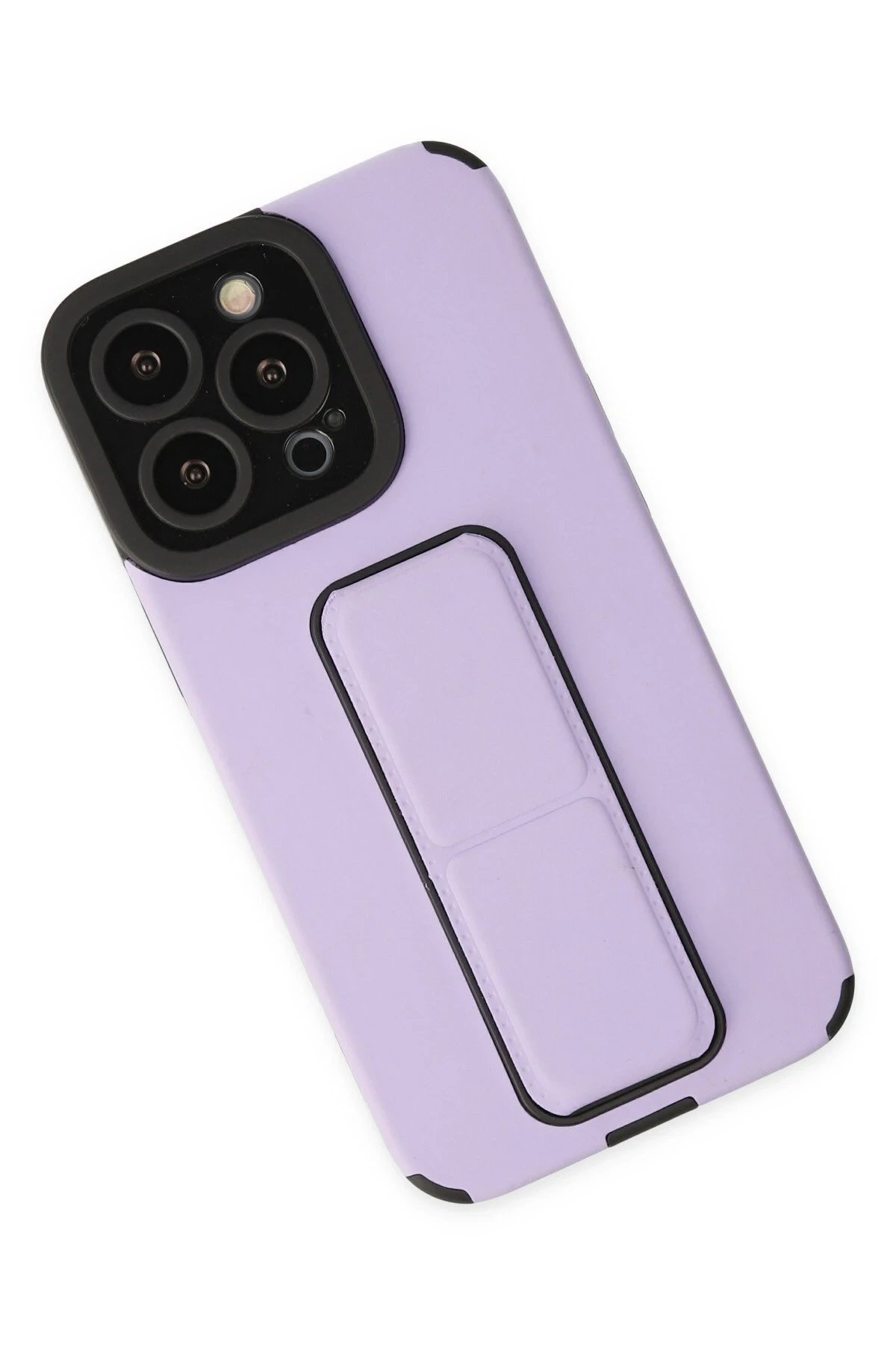 Newface iPhone 14 Pro Max Kılıf Mega Standlı Silikon - Lila