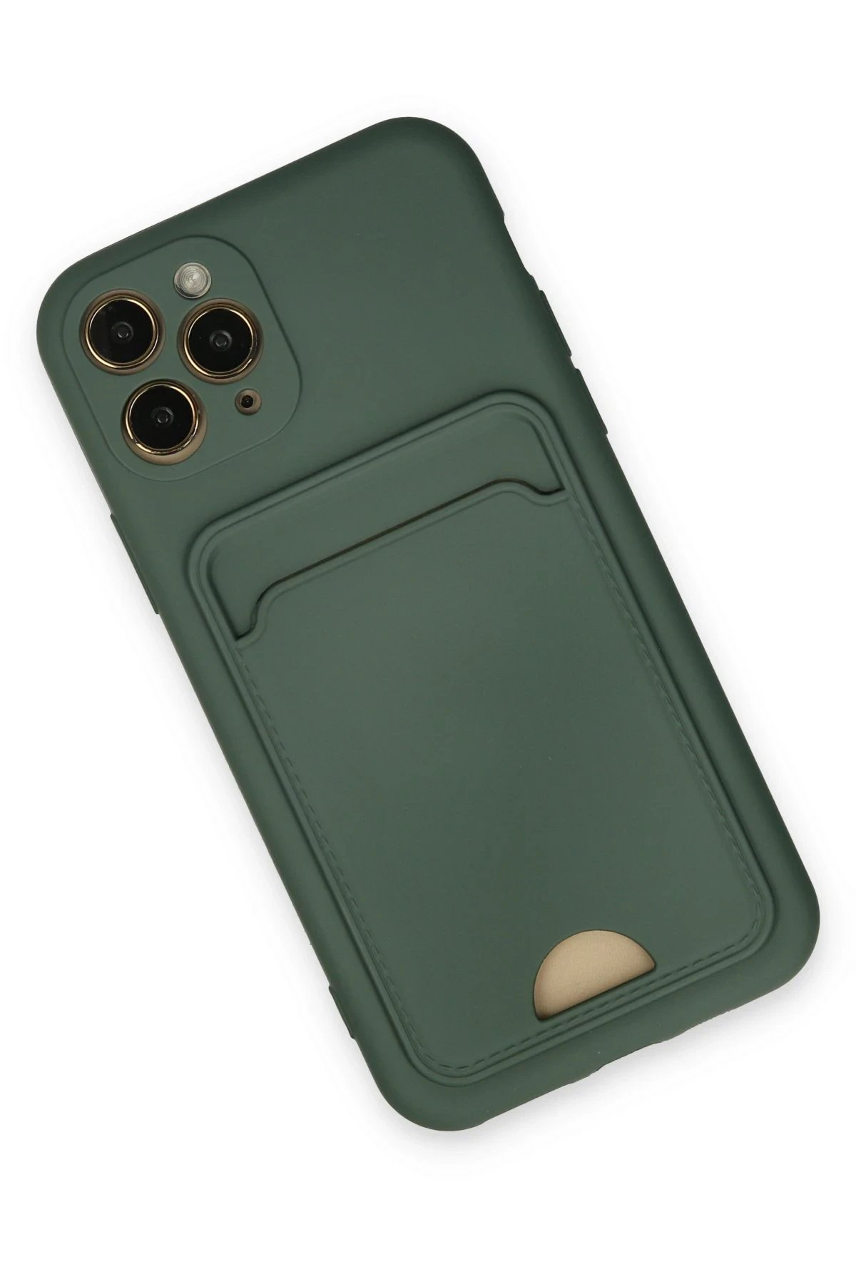 Newface iPhone 11 Pro Kılıf Kelvin Kartvizitli Silikon - Koyu Yeşil