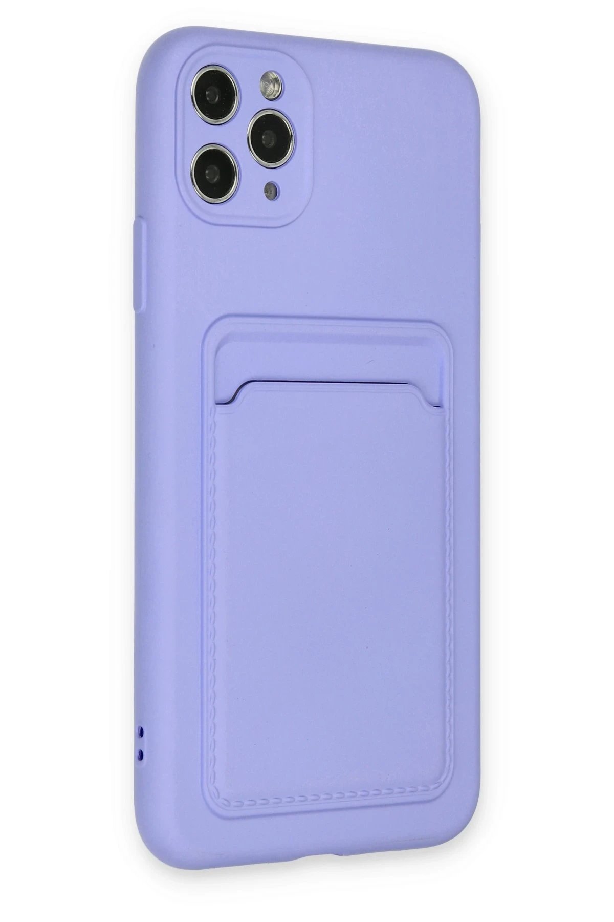 Newface iPhone 11 Pro Max Kılıf Kelvin Kartvizitli Silikon - Lila