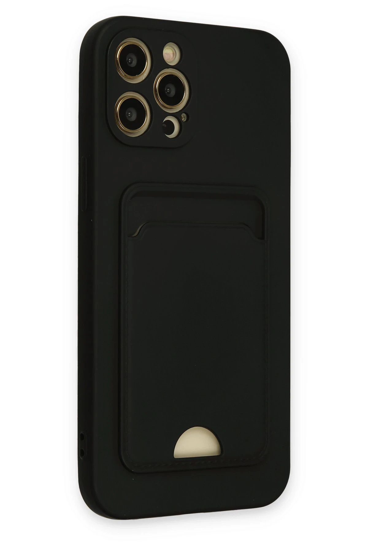 Newface iPhone 12 Pro Max Kılıf Kelvin Kartvizitli Silikon - Siyah