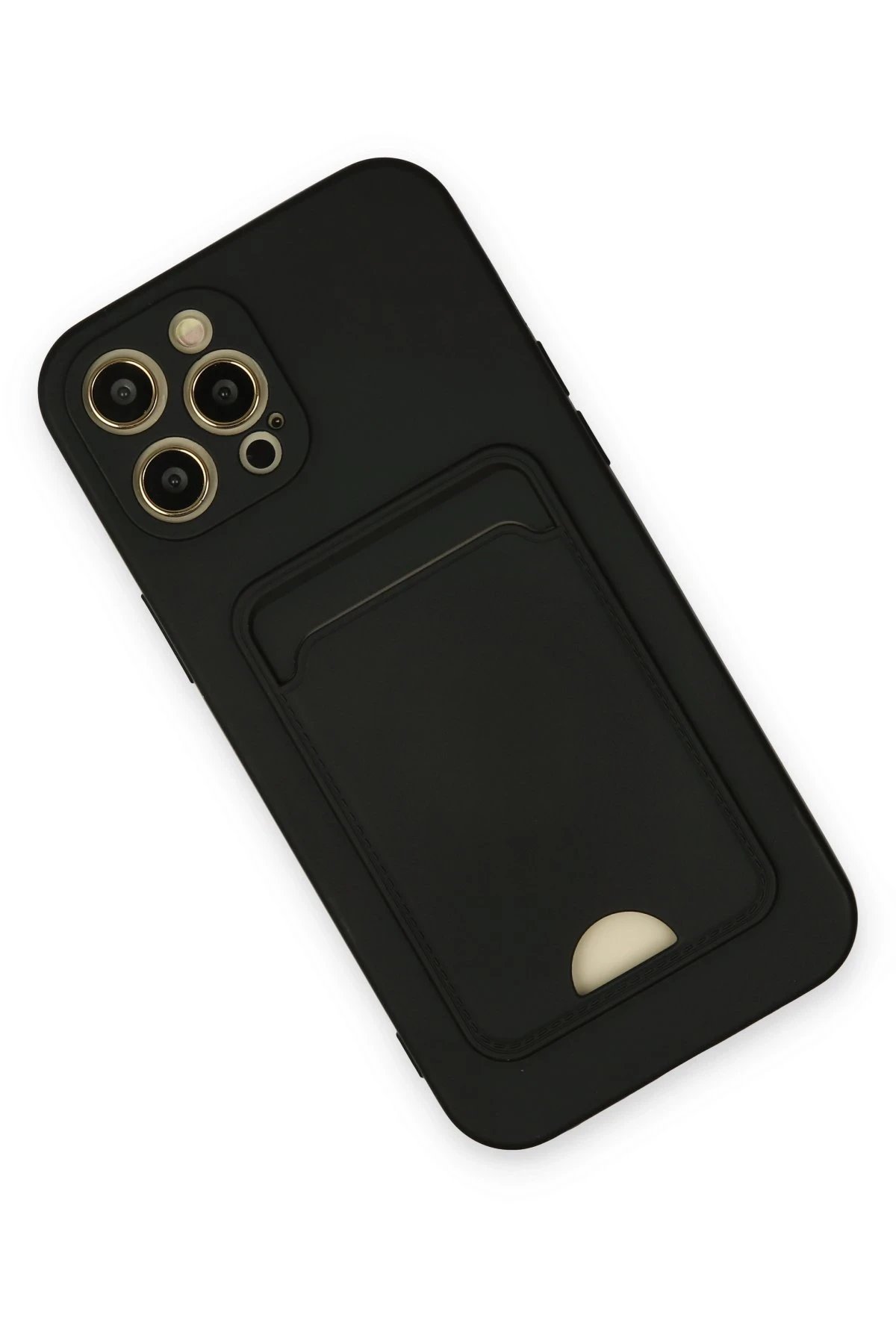 Newface iPhone 12 Pro Max Kılıf Kelvin Kartvizitli Silikon - Siyah