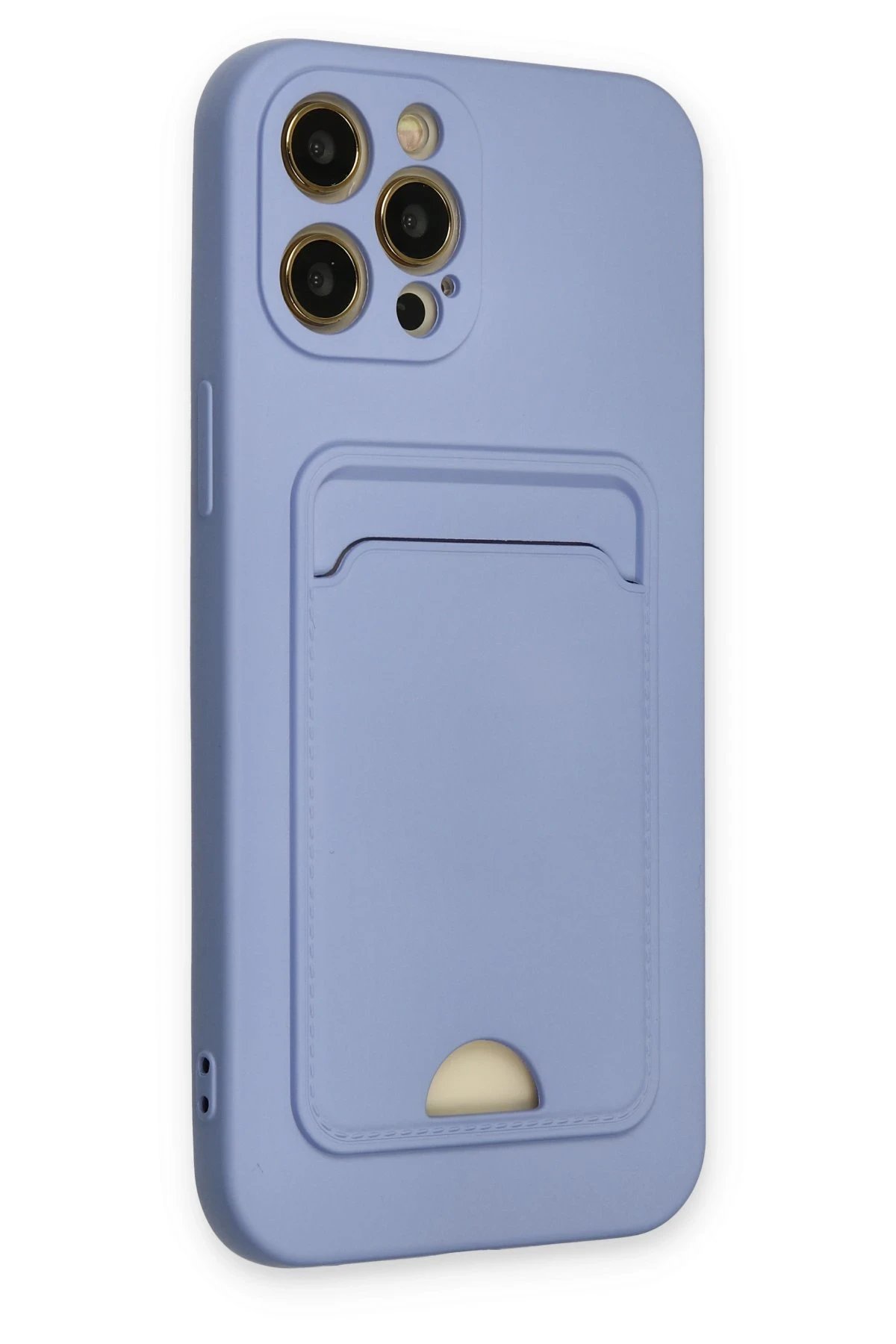 Newface iPhone 12 Pro Max Kılıf Kelvin Kartvizitli Silikon - Lila