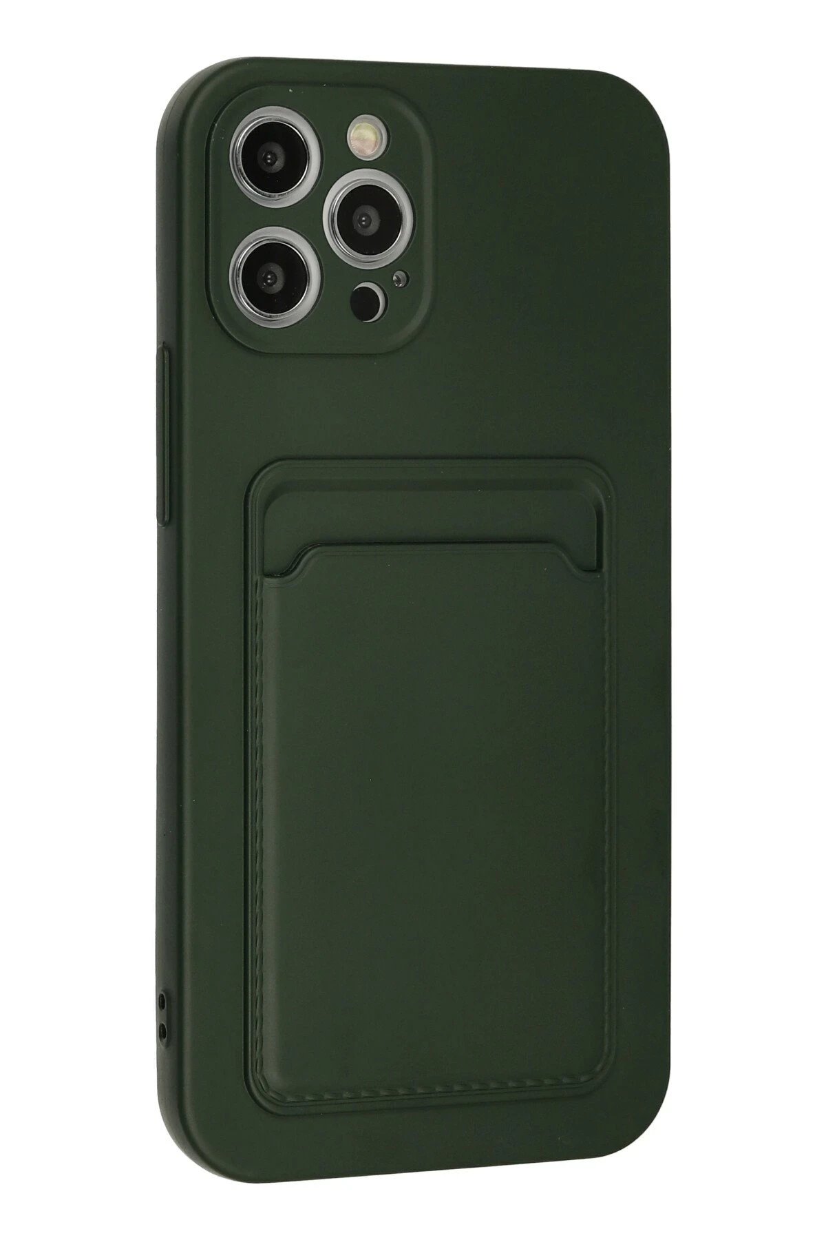 Newface iPhone 12 Pro Max Kılıf Kelvin Kartvizitli Silikon - Koyu Yeşil