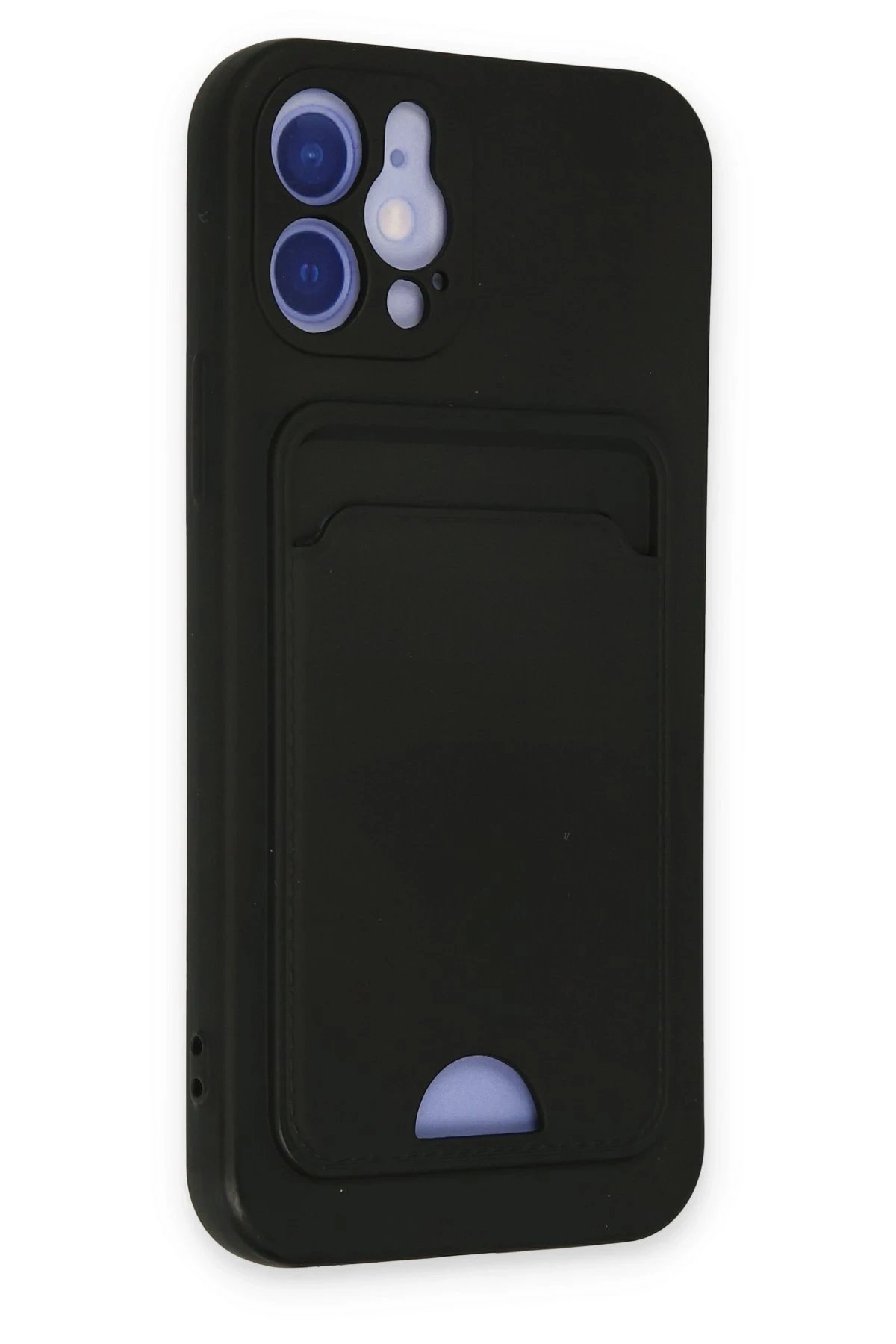 Newface iPhone 12 Kılıf Kelvin Kartvizitli Silikon - Siyah