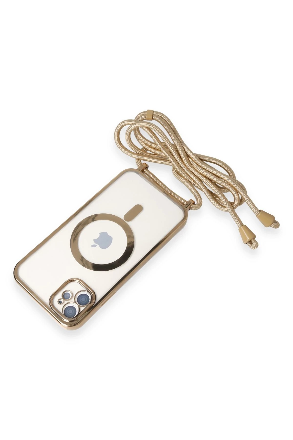 Newface iPhone 11 Kılıf Divo Lazer Askılı Magsafe Kapak - Gold