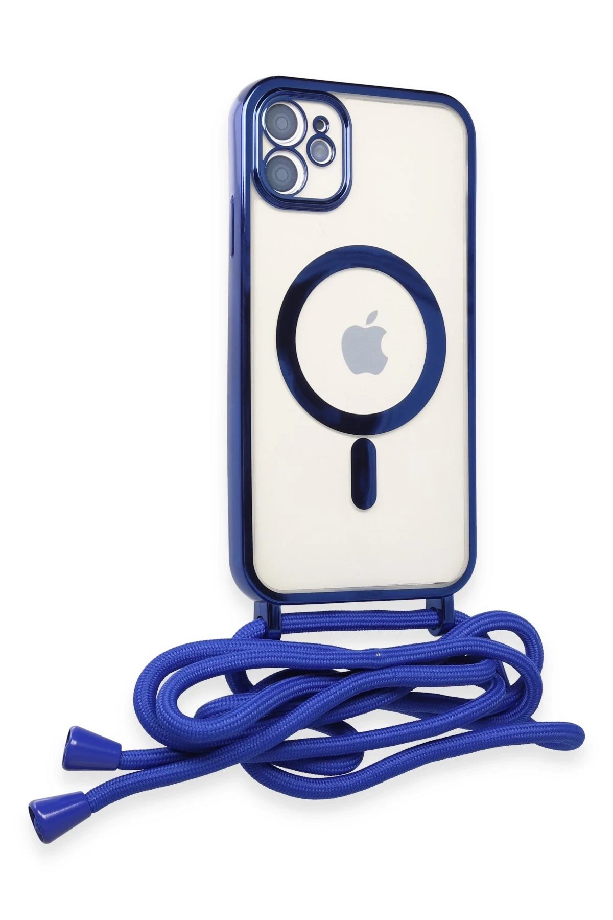 Newface iPhone 11 Kılıf Divo Lazer Askılı Magsafe Kapak - Mavi