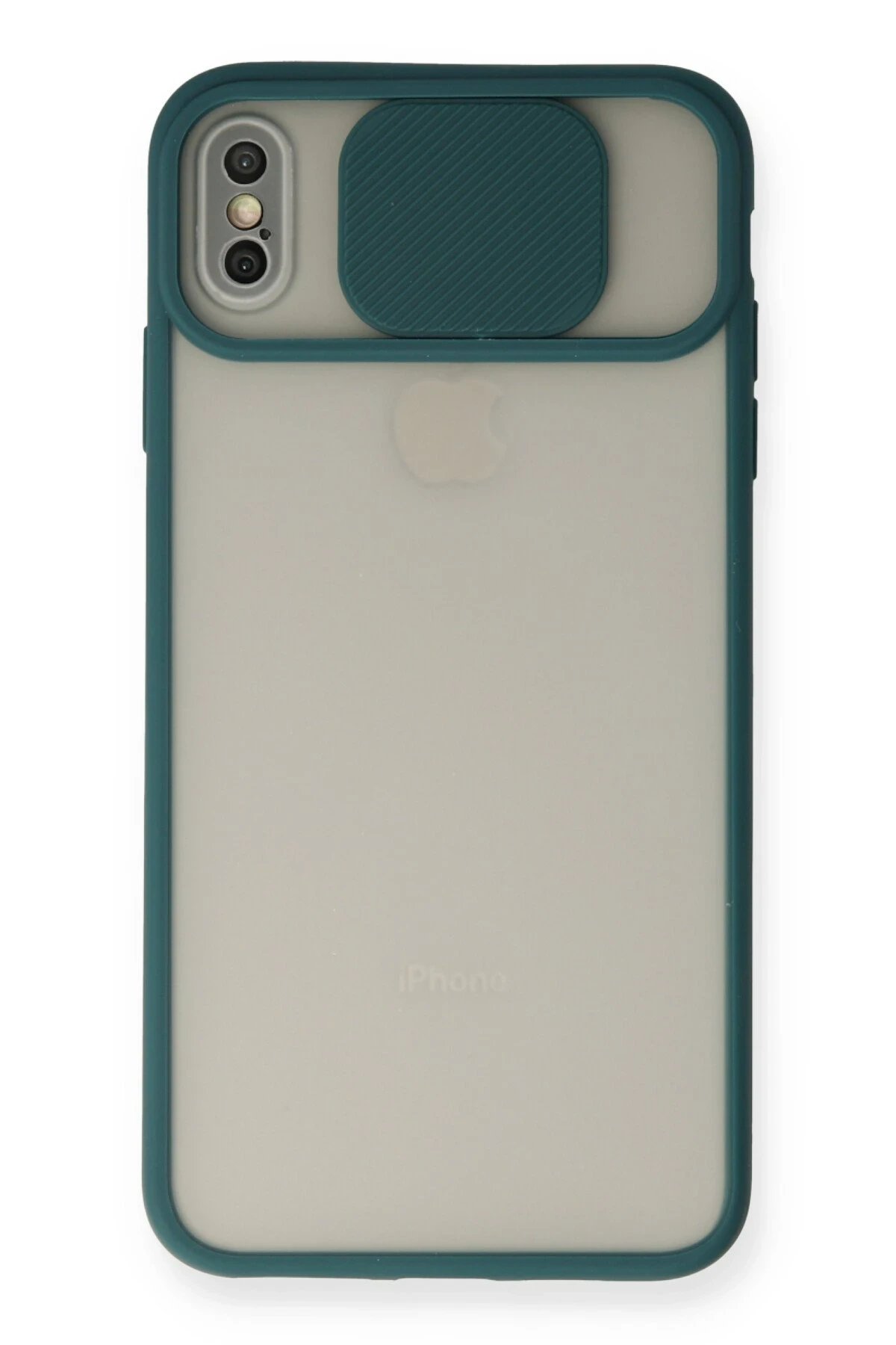 Newface iPhone X Kılıf Palm Buzlu Kamera Sürgülü Silikon - Yeşil