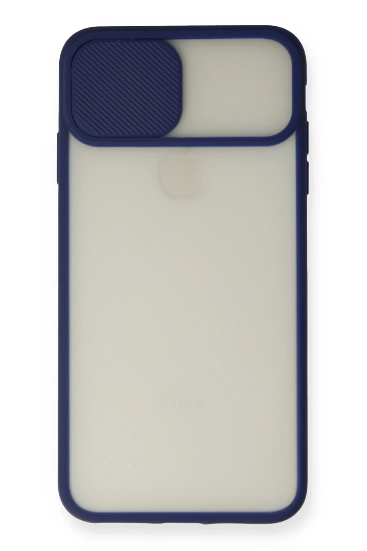 Newface iPhone X Kılıf Palm Buzlu Kamera Sürgülü Silikon - Lacivert