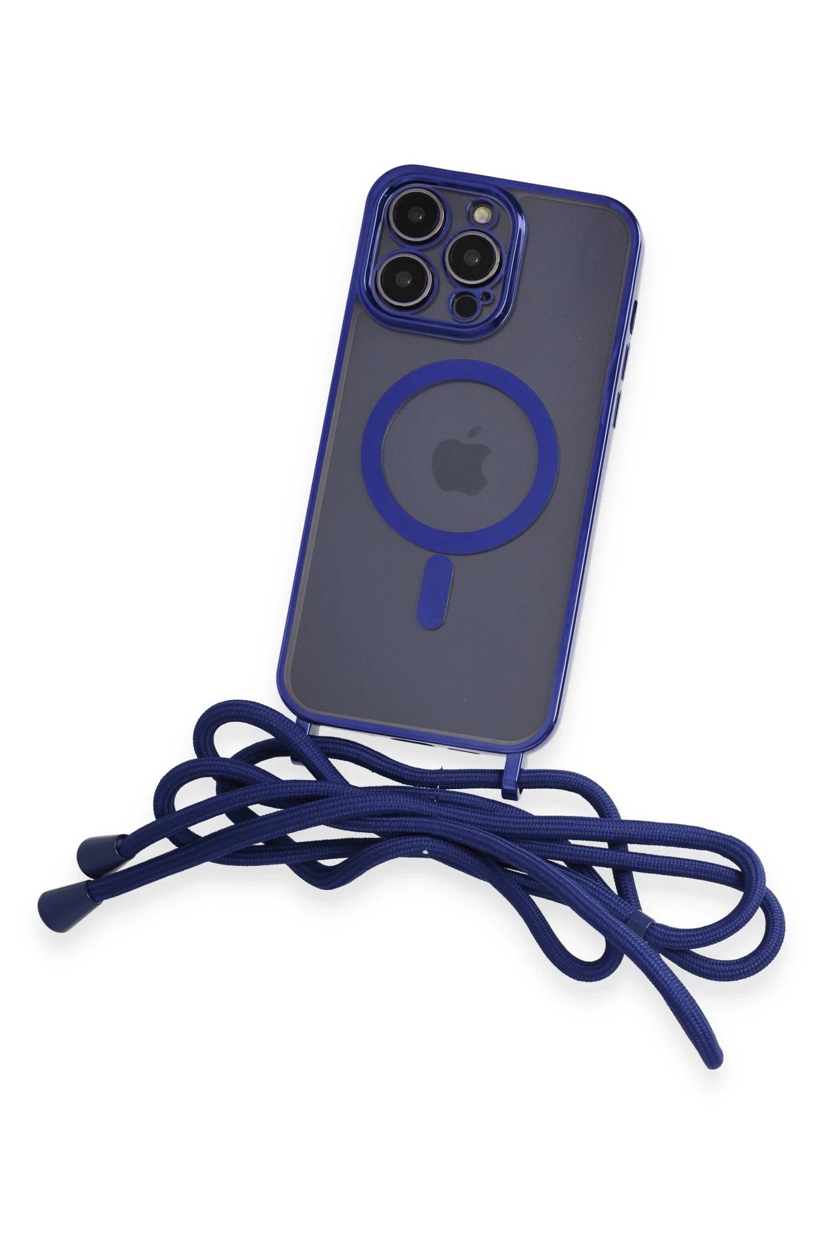 Newface iPhone 13 Pro Kılıf Divo Lazer Askılı Magsafe Kapak - Mavi