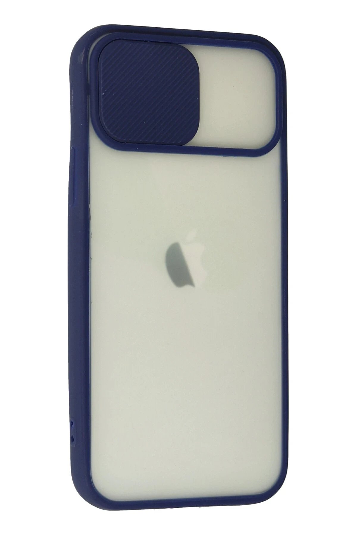 Newface iPhone 12 Kılıf Palm Buzlu Kamera Sürgülü Silikon - Lacivert