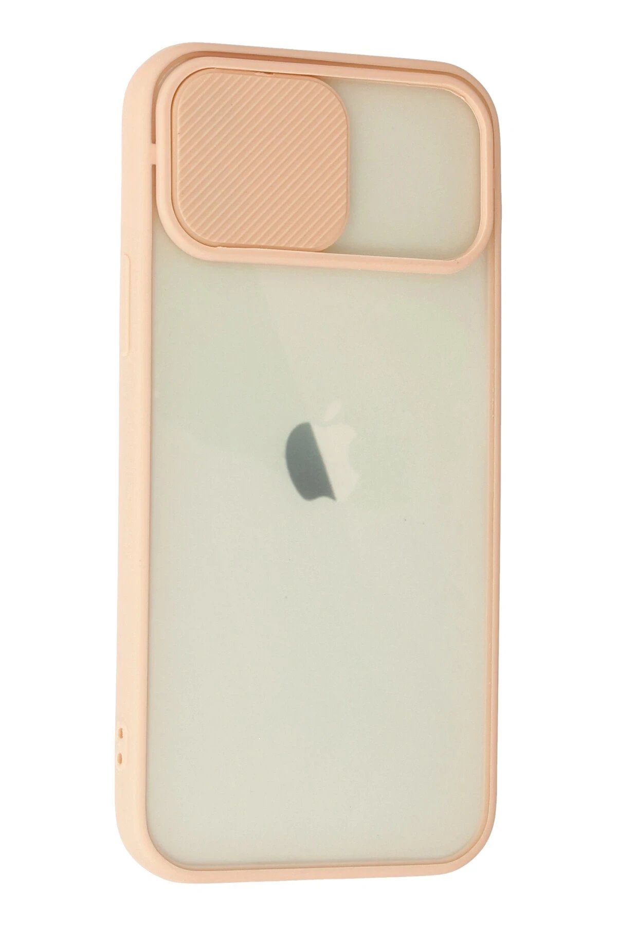 Newface iPhone 12 Kılıf Palm Buzlu Kamera Sürgülü Silikon - Pembe