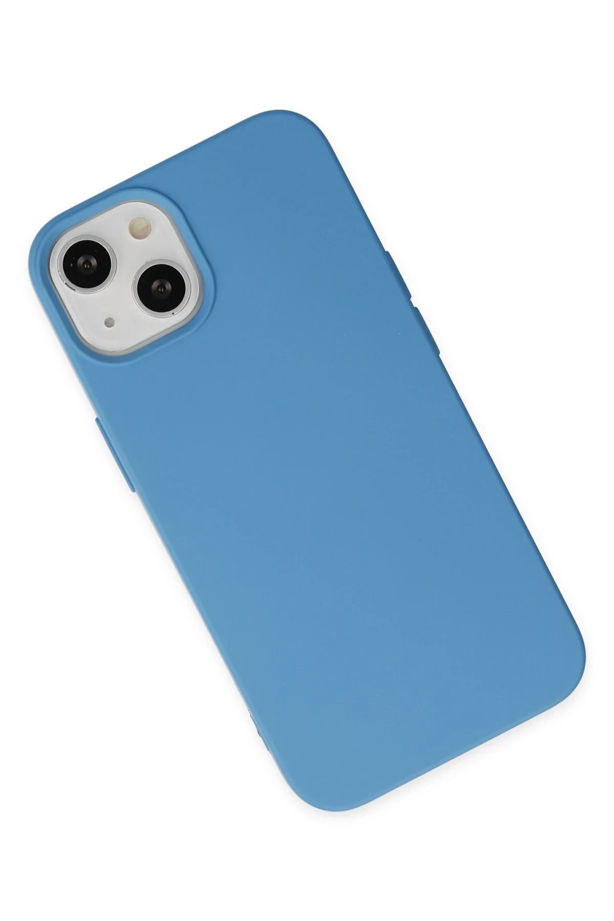 Newface iPhone 14 Plus Kılıf Nano içi Kadife Silikon - Mavi