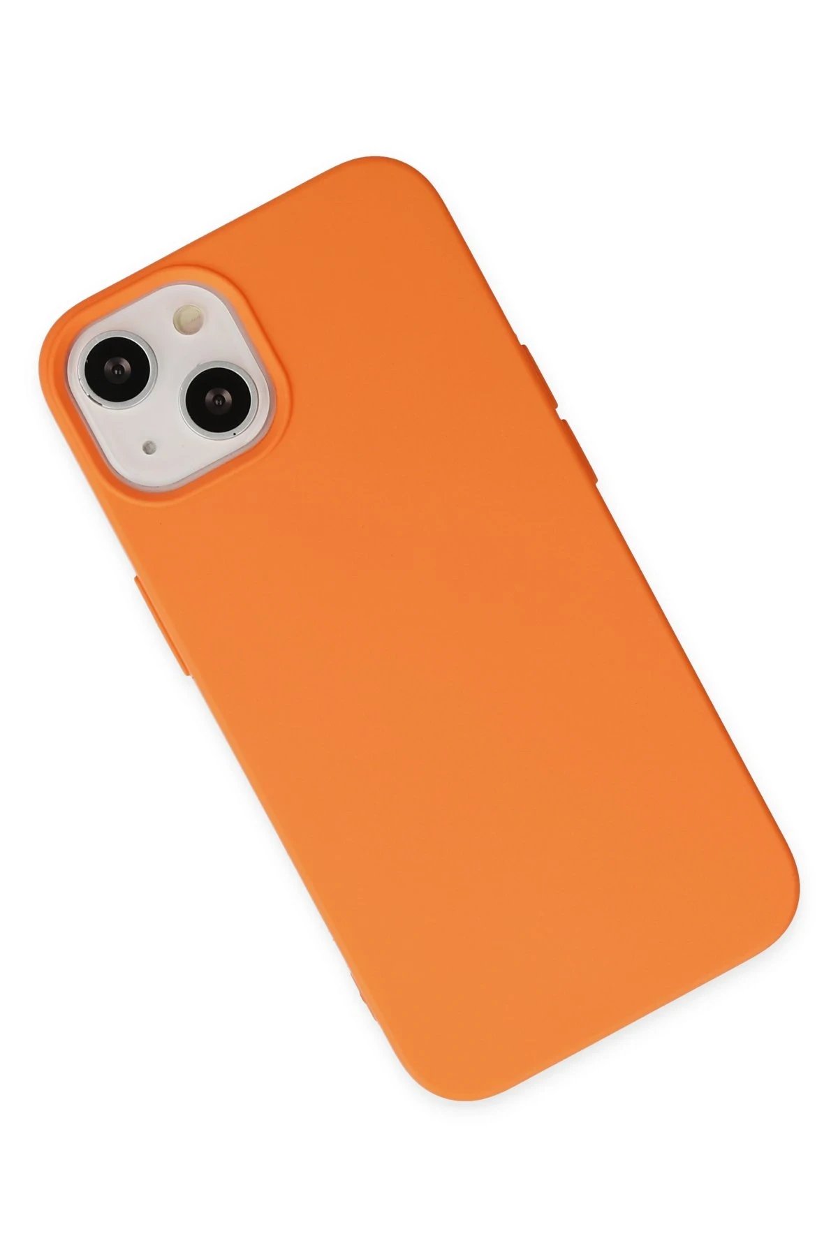 Newface iPhone 14 Plus Kılıf Nano içi Kadife Silikon - Turuncu