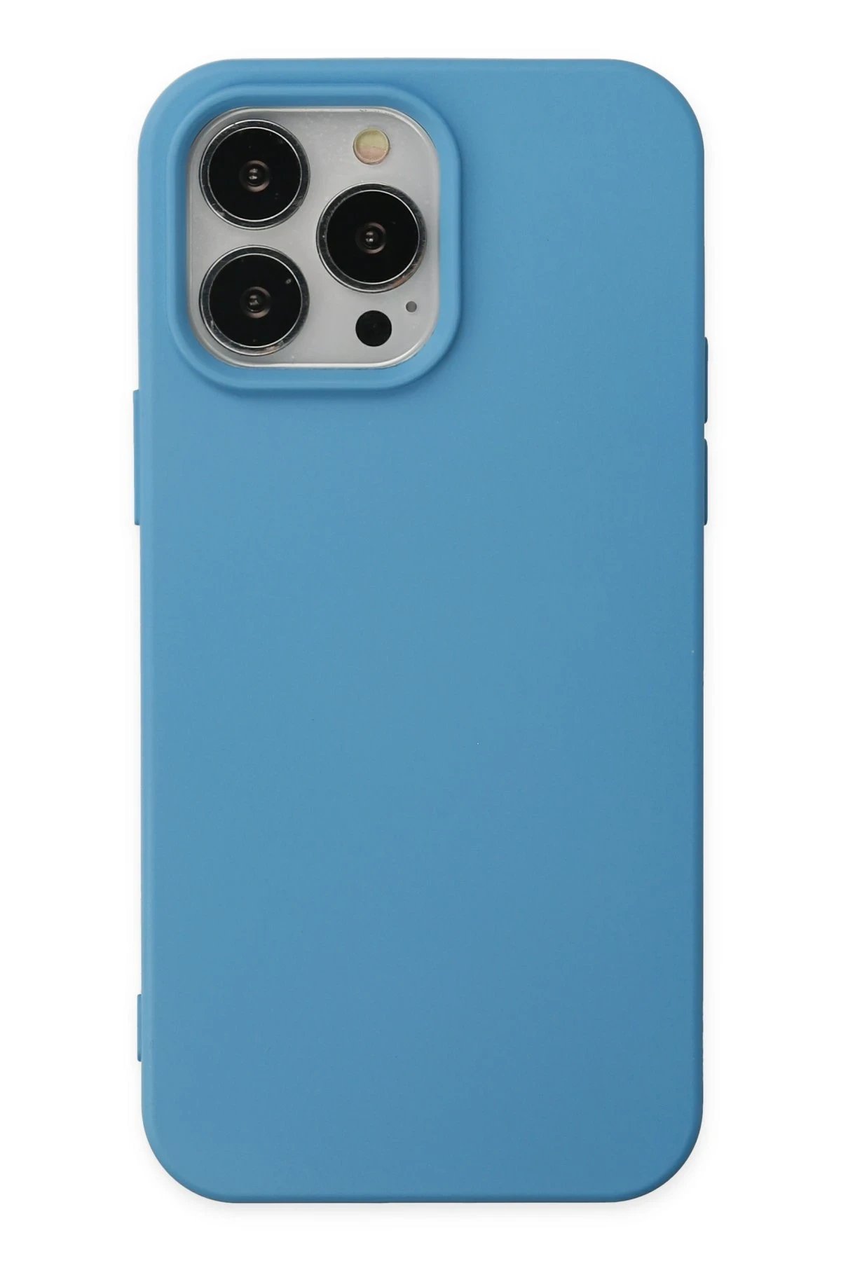 Newface iPhone 14 Pro Max Kılıf Nano içi Kadife Silikon - Mavi