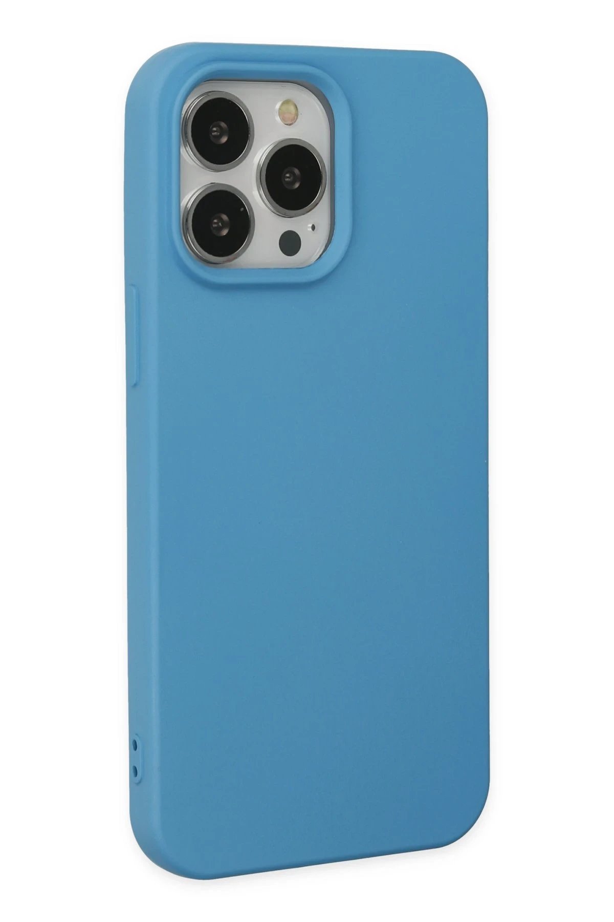 Newface iPhone 14 Pro Max Kılıf Nano içi Kadife Silikon - Mavi