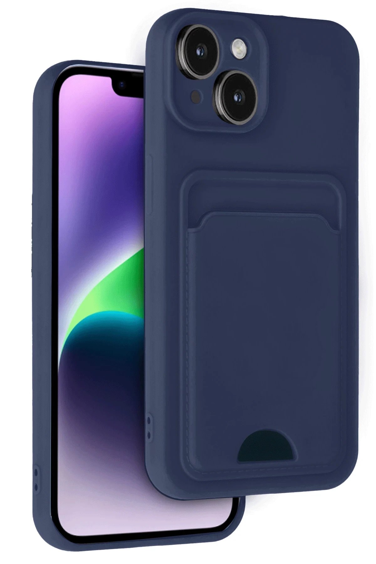 Newface iPhone 14 Kılıf Kelvin Kartvizitli Silikon - Lacivert