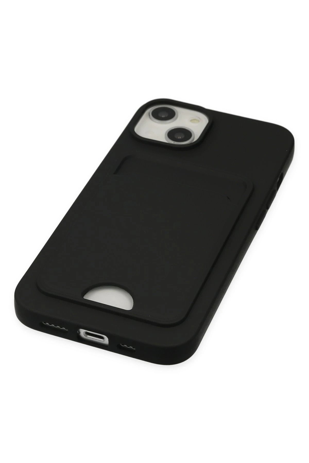 Newface iPhone 14 Plus Kılıf Kelvin Kartvizitli Silikon - Siyah