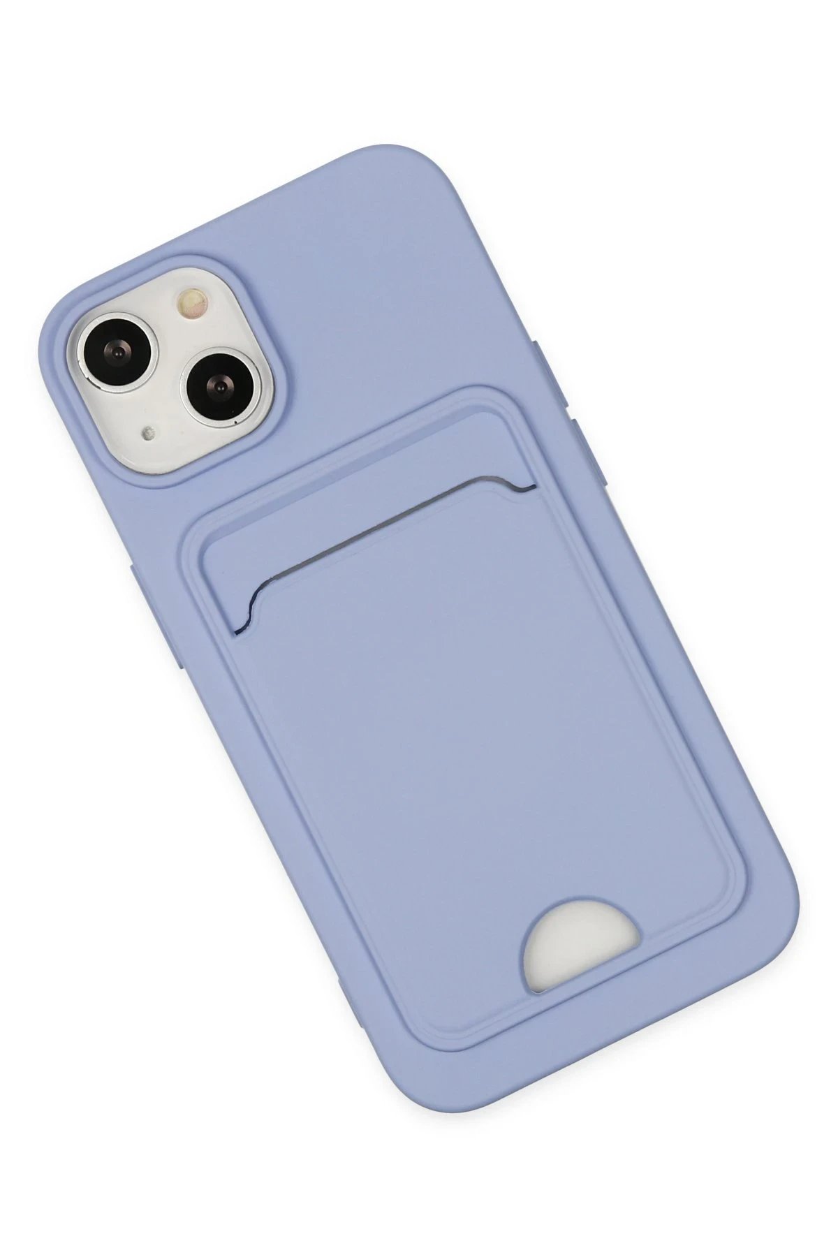 Newface iPhone 14 Plus Kılıf Kelvin Kartvizitli Silikon - Lila