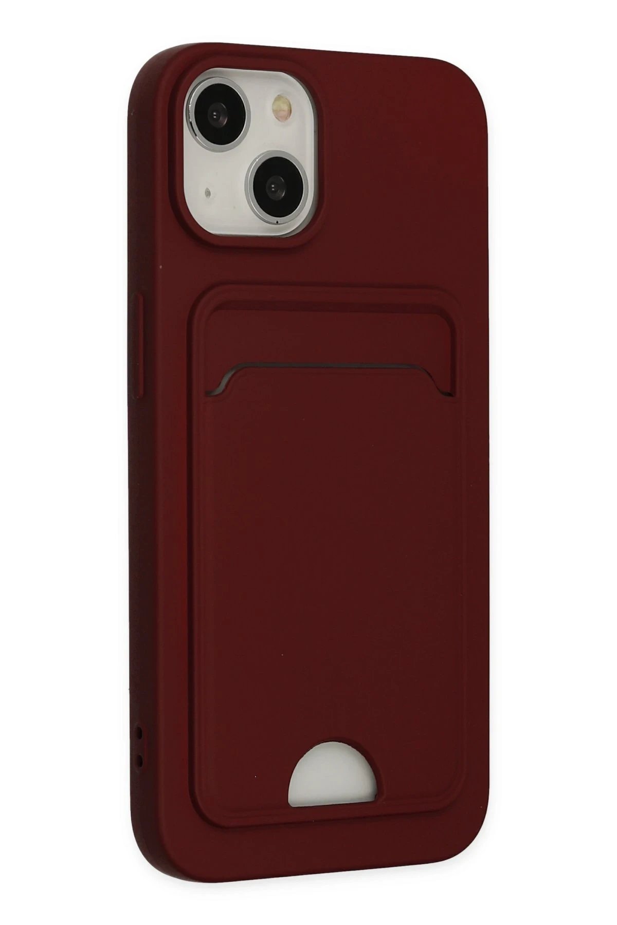 Newface iPhone 14 Plus Kılıf Kelvin Kartvizitli Silikon - Bordo