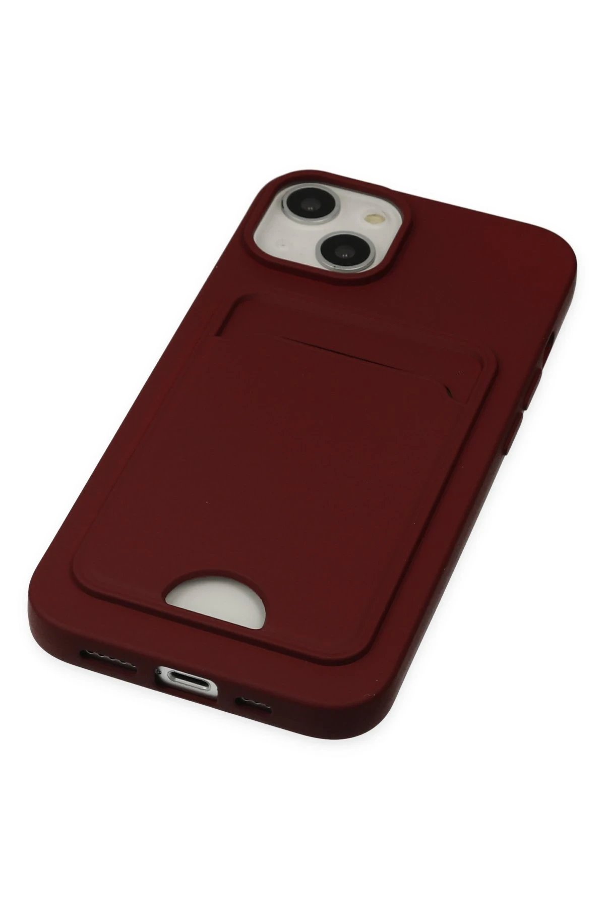 Newface iPhone 14 Plus Kılıf Kelvin Kartvizitli Silikon - Bordo