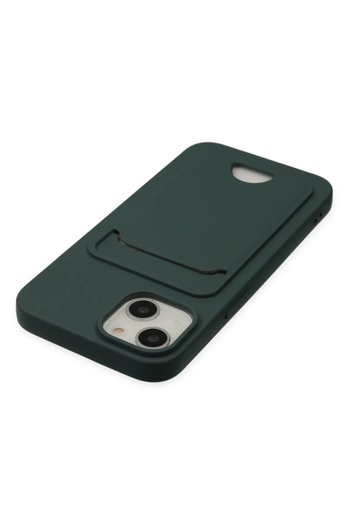 Newface iPhone 14 Plus Kılıf Kelvin Kartvizitli Silikon - Koyu Yeşil