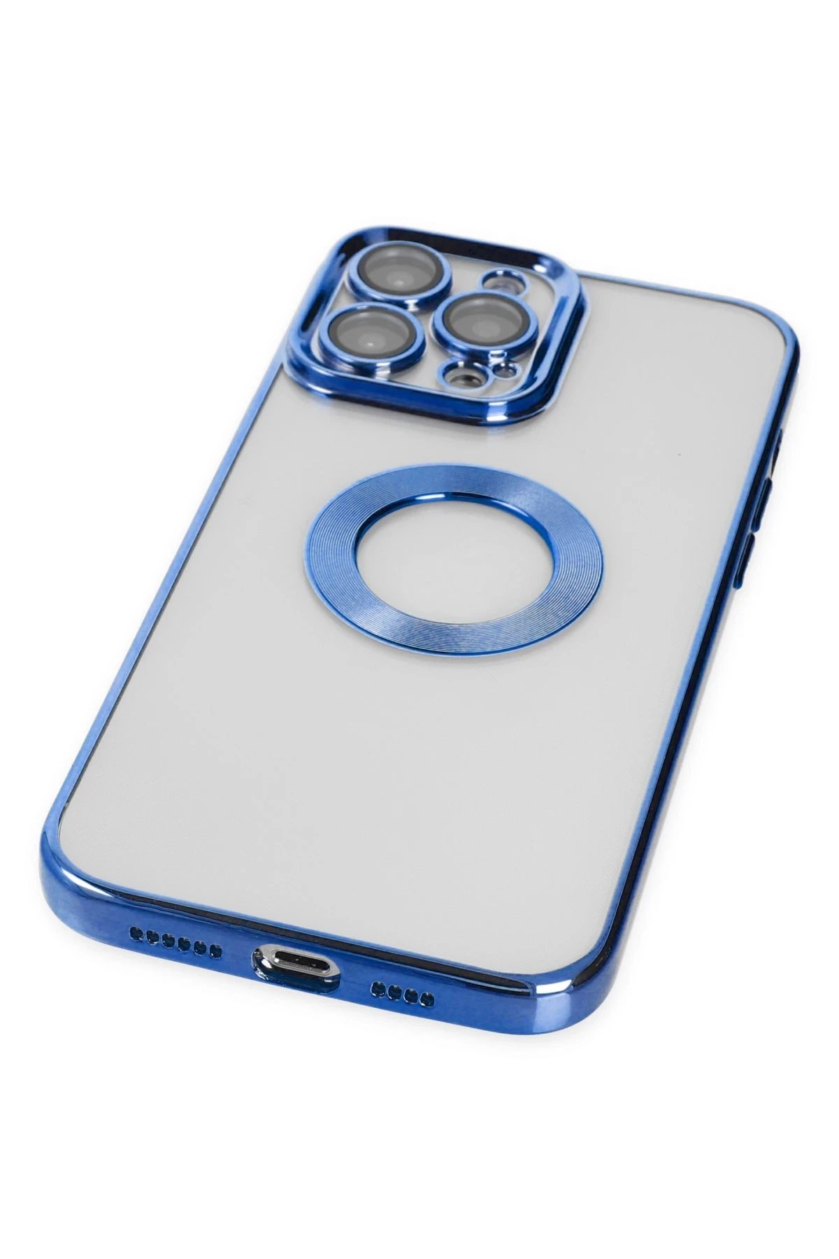 Newface iPhone 14 Pro Max Kılıf Slot Silikon - Mavi