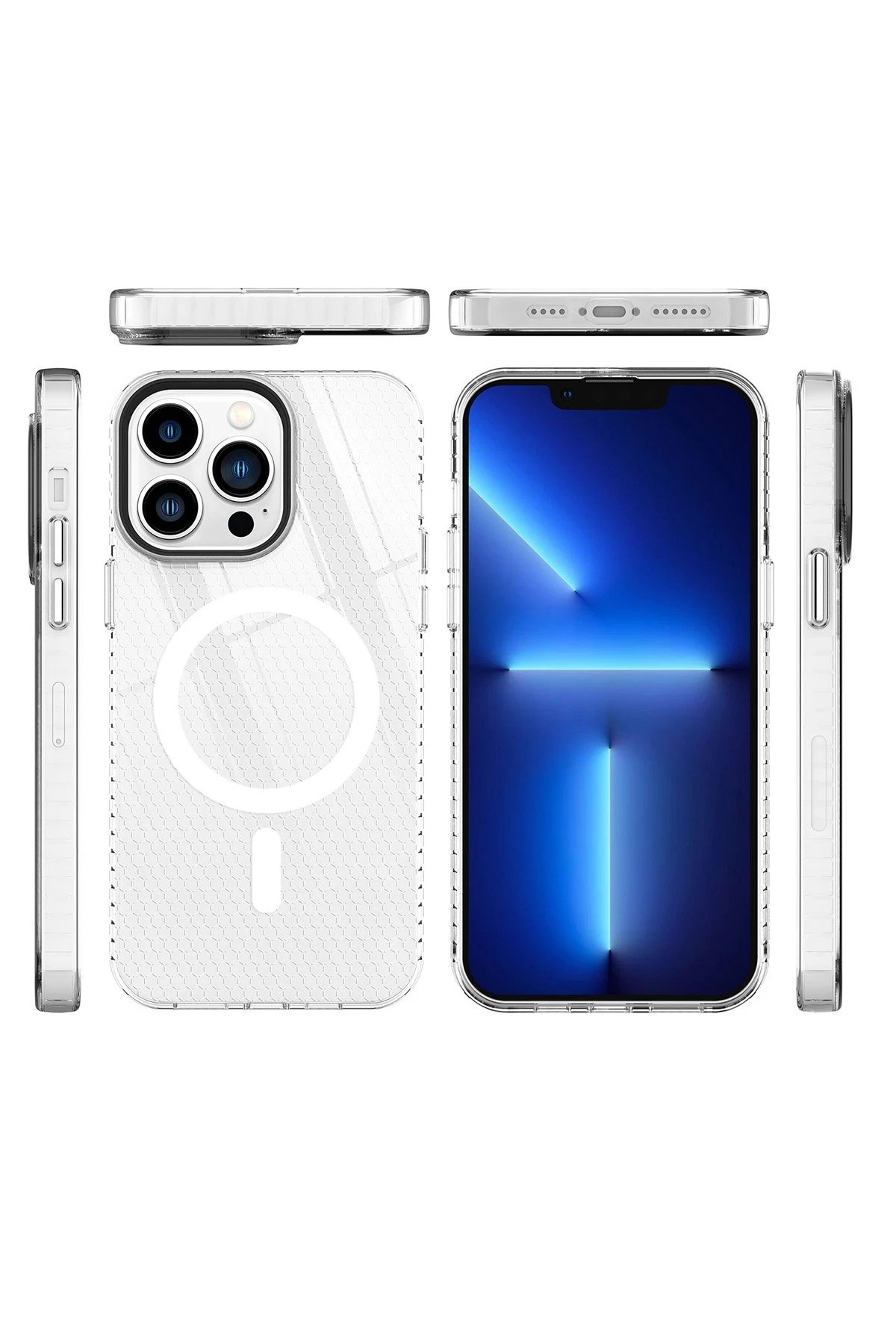 Newface iPhone 14 Pro Kılıf Beta Magneticsafe Silikon - Şeffaf